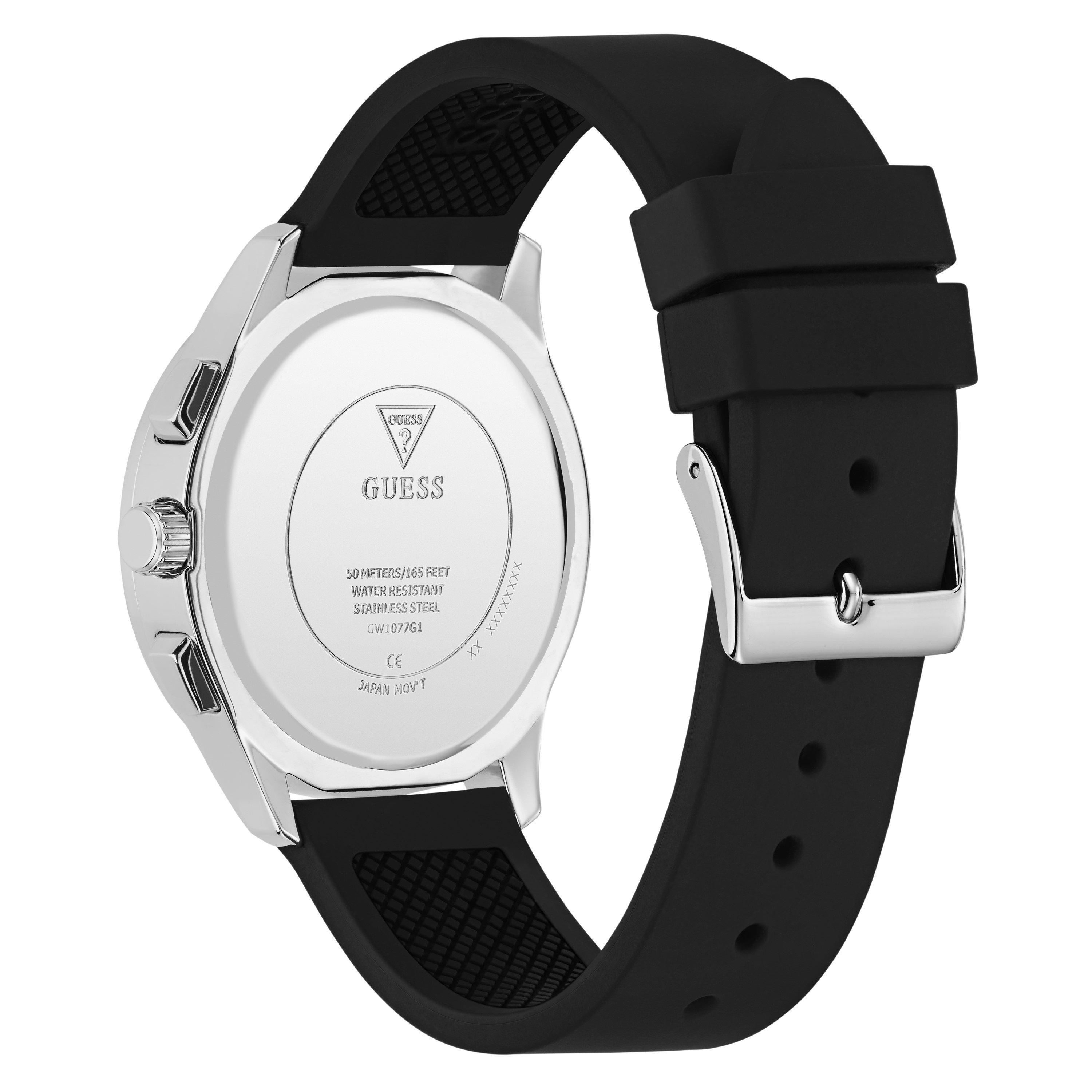 Prateado/Preto - Guess - Men's Palmer Quartz Analogue Watch - 3