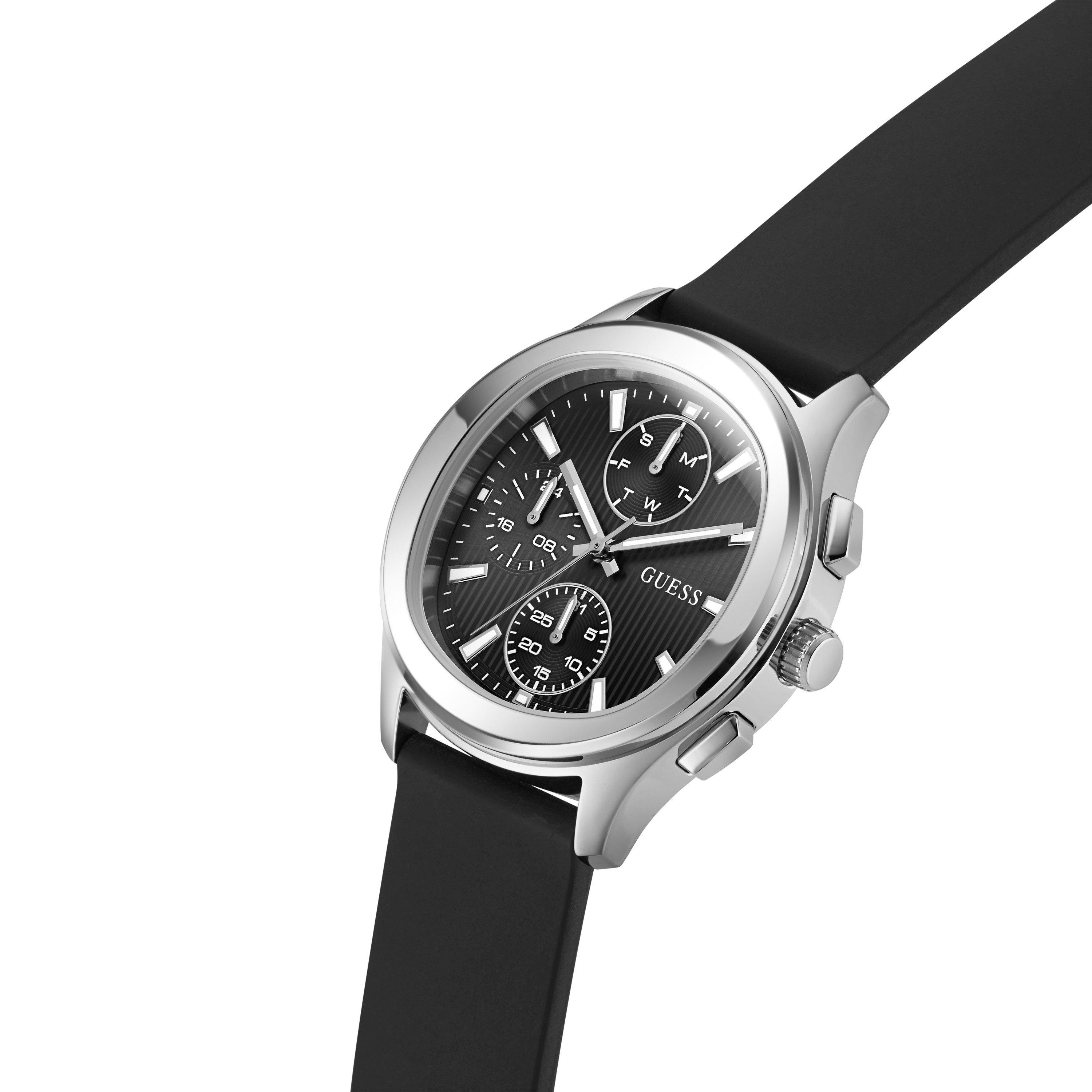 Prateado/Preto - Guess - Men's Palmer Quartz Analogue Watch - 4