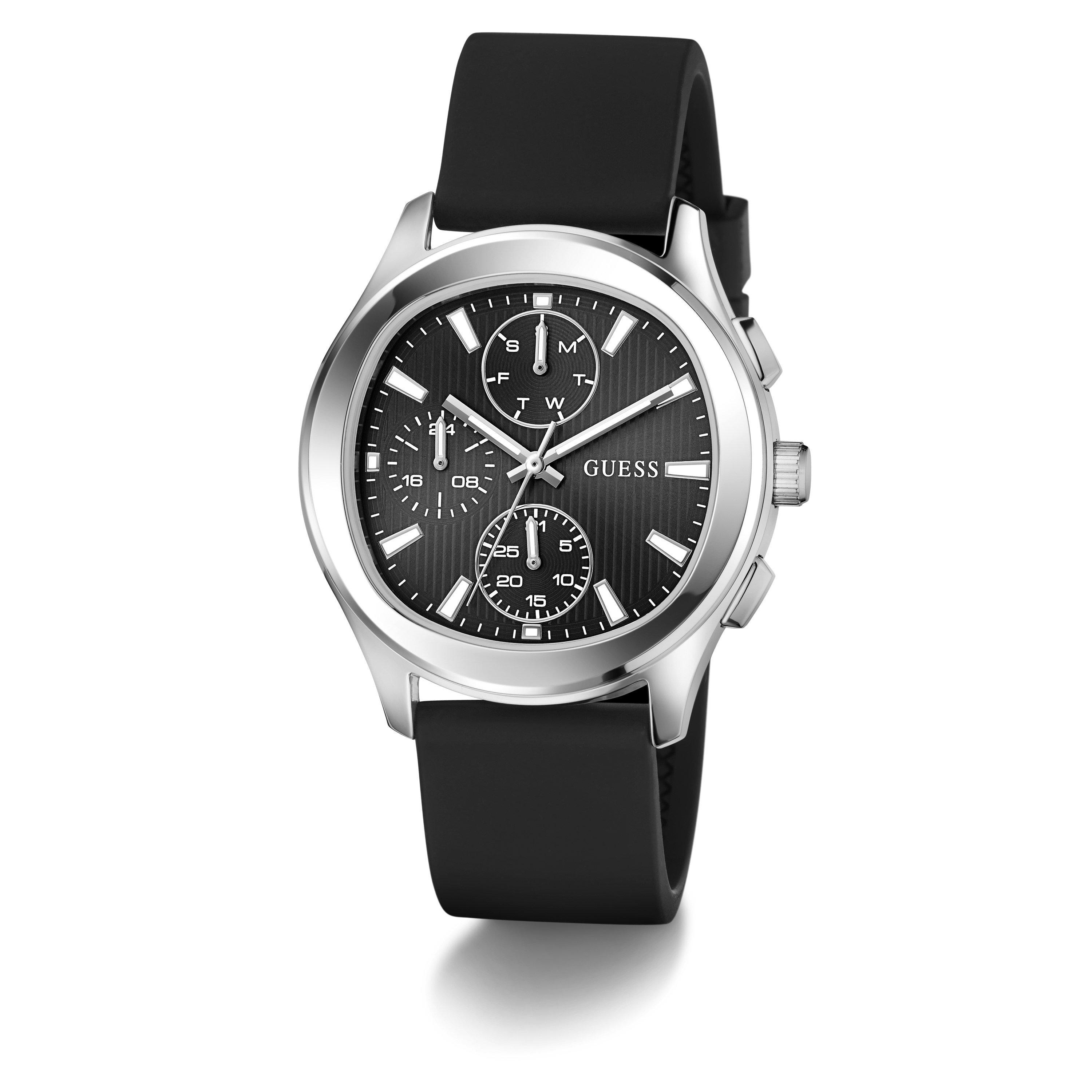Prateado/Preto - Guess - Men's Palmer Quartz Analogue Watch - 5