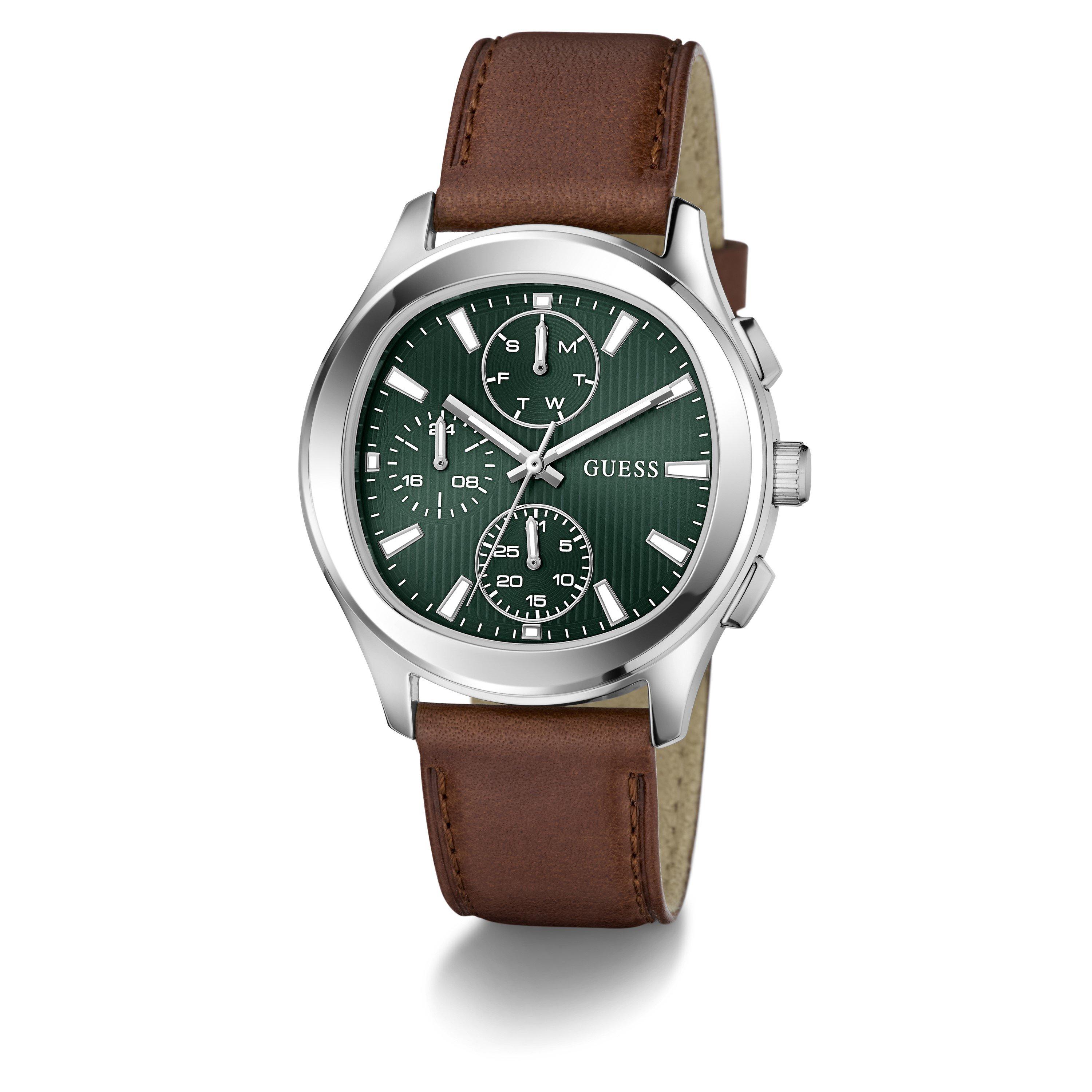 Green/Silver - Guess - Men's Palmer Quartz Analogue Watch - 5