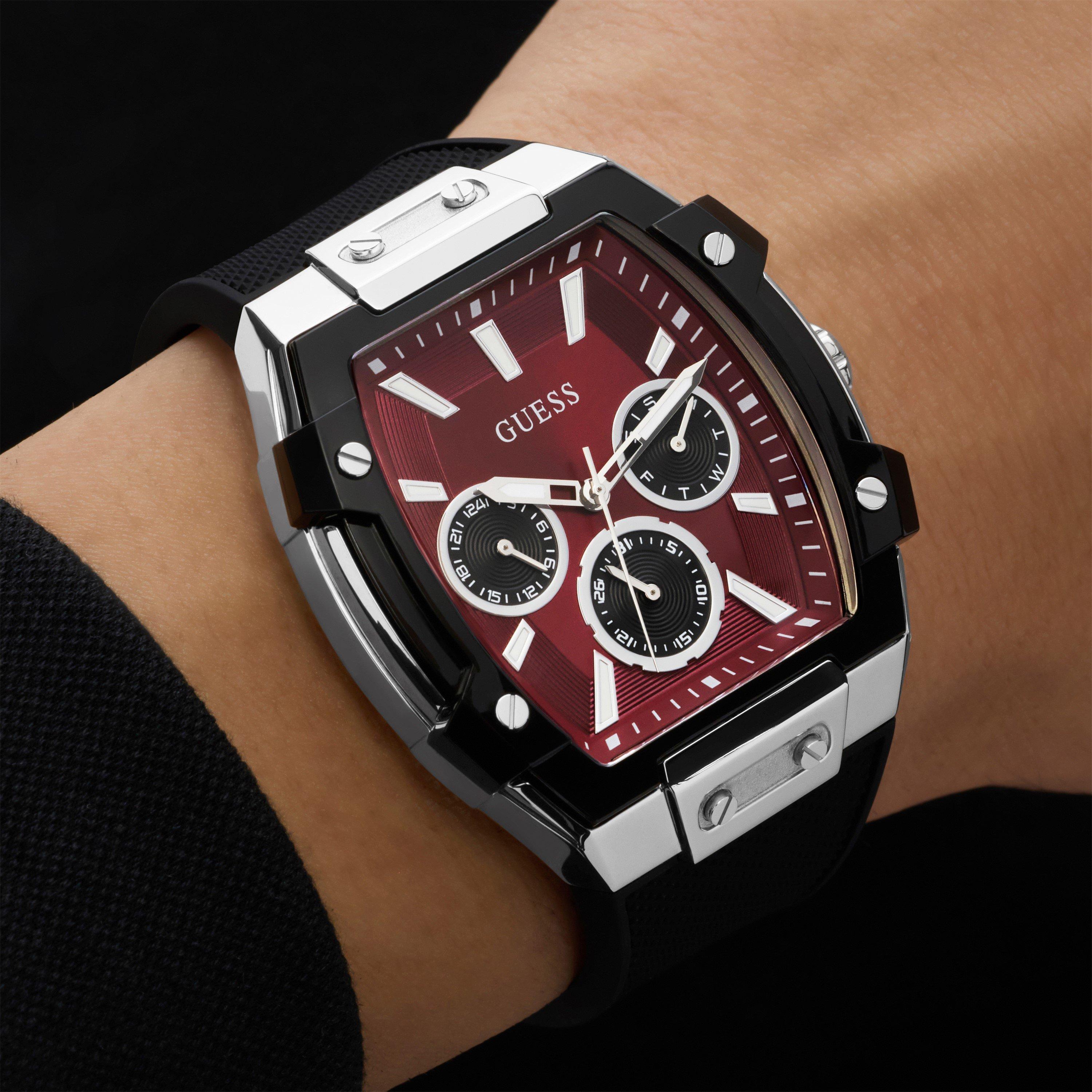 Bourgogne/Argent - Guess - Men's Phoenix Quartz Analogue Watch - 3