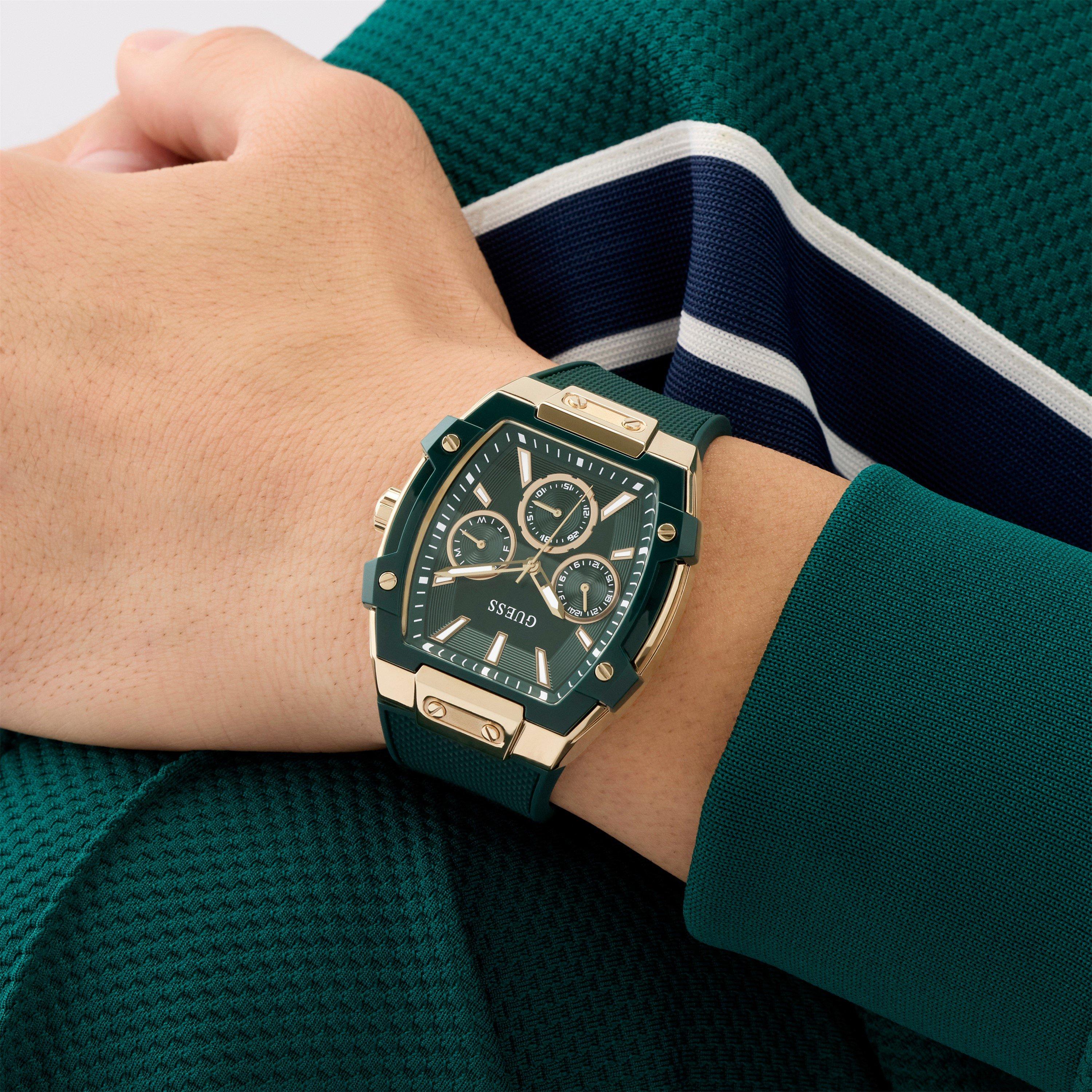Green/Gold tone - Guess - Men's Phoenix Quartz Analogue Watch - 4