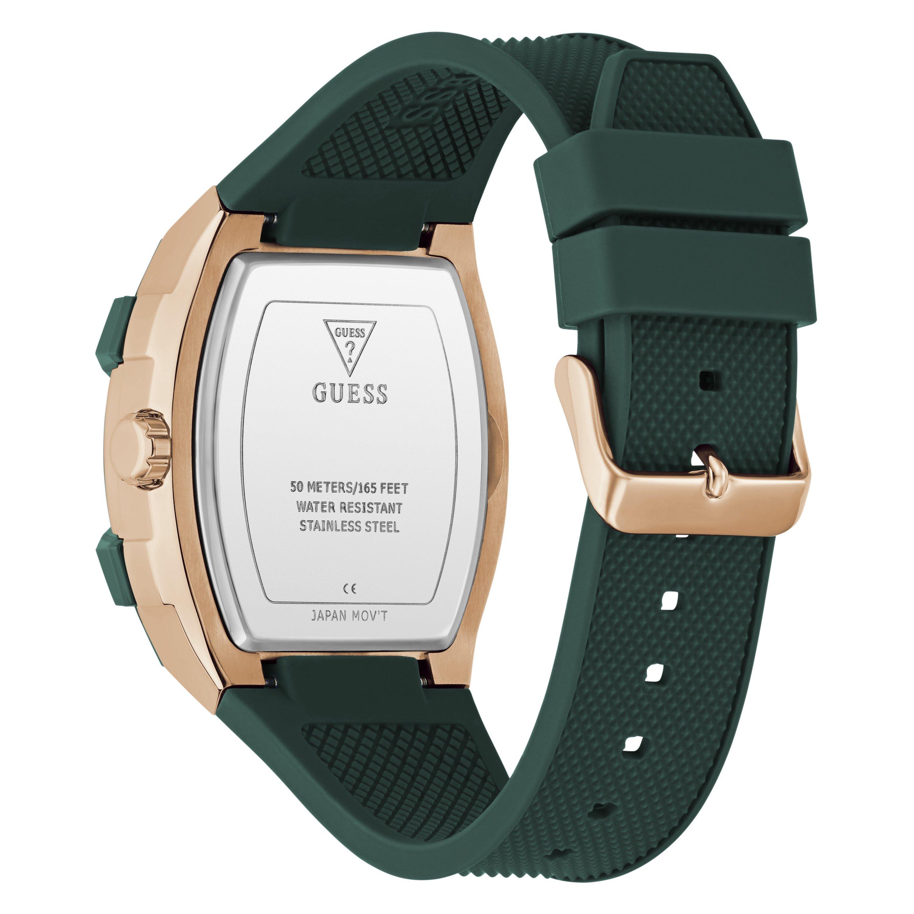 Green/Gold tone - Guess - Men's Phoenix Quartz Analogue Watch - 6