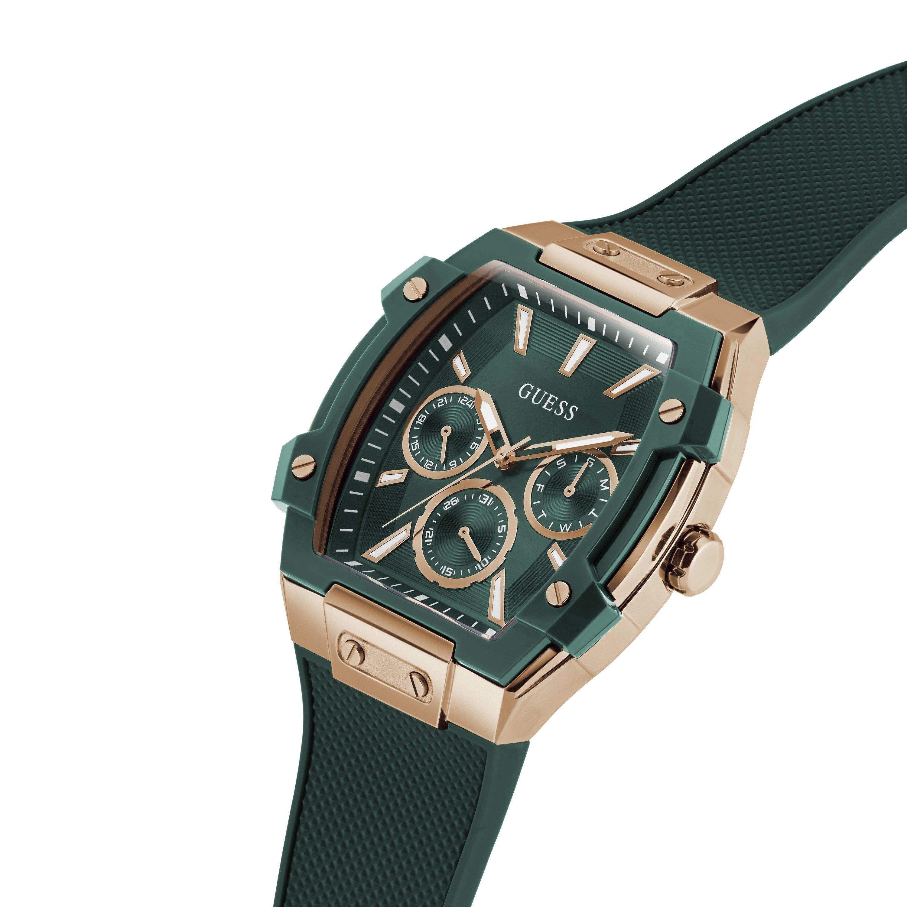 Green/Gold tone - Guess - Men's Phoenix Quartz Analogue Watch - 7