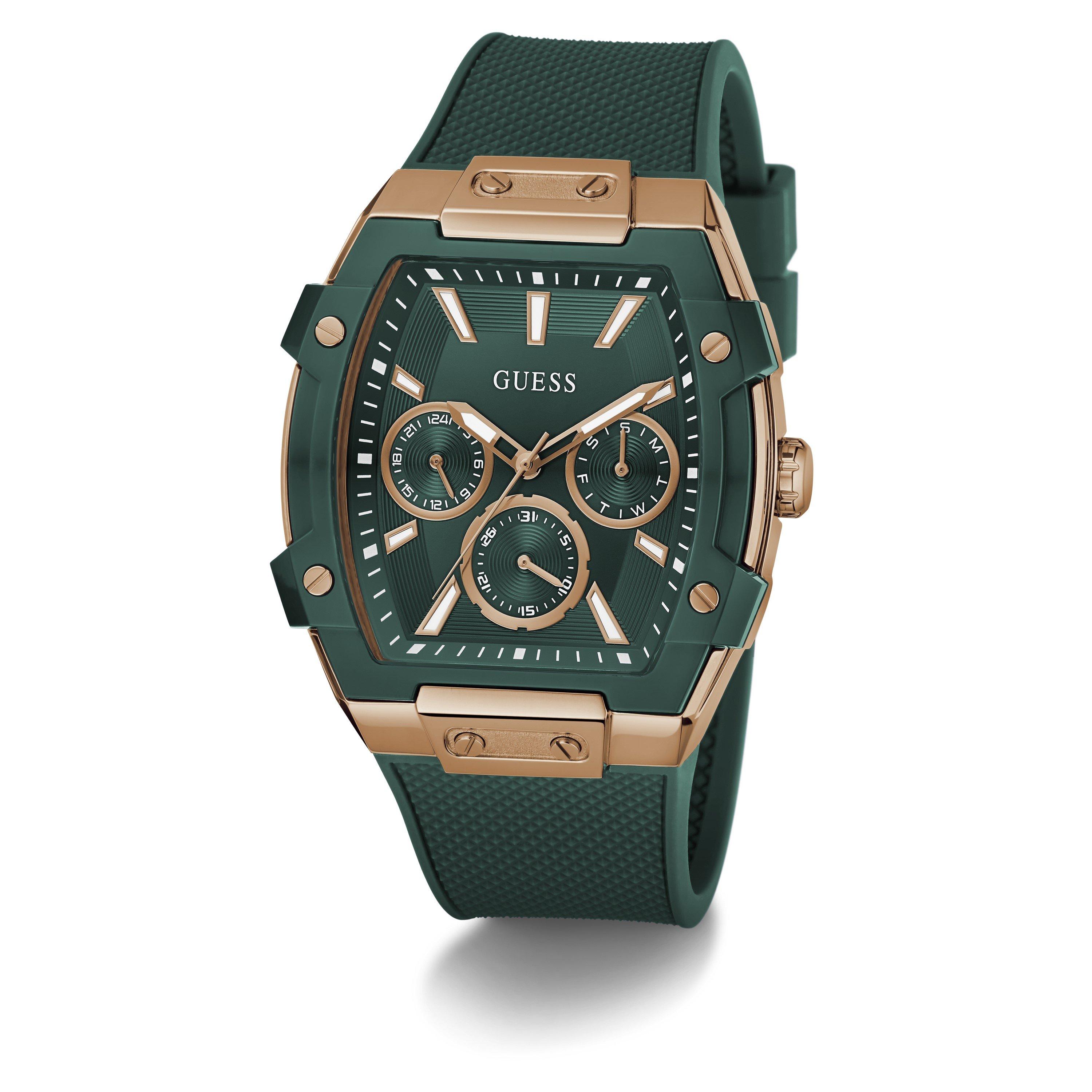 Green/Gold tone - Guess - Men's Phoenix Quartz Analogue Watch - 8