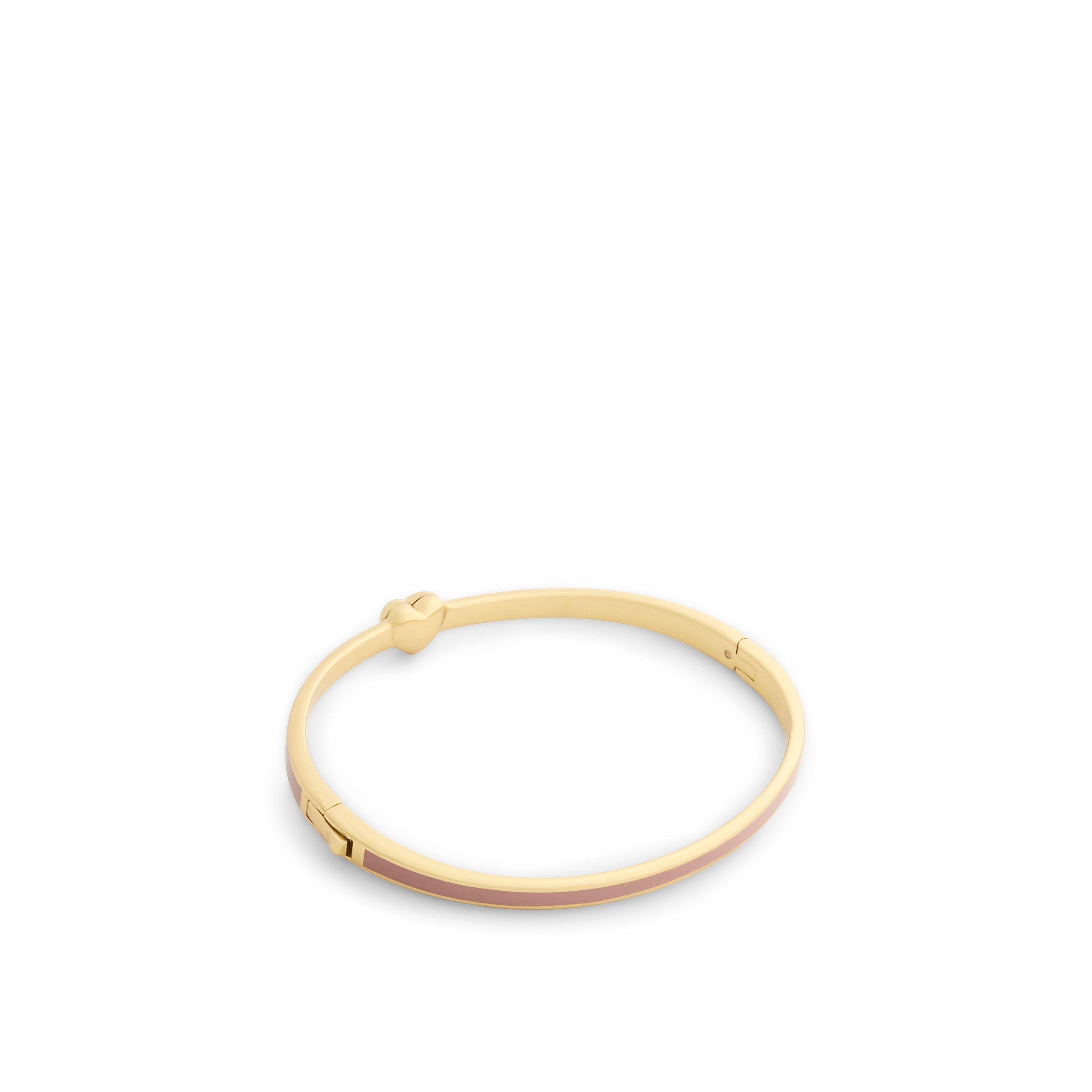 light pink - Coach - Women's Heart Enamel Thin Hinged Bangle - 3
