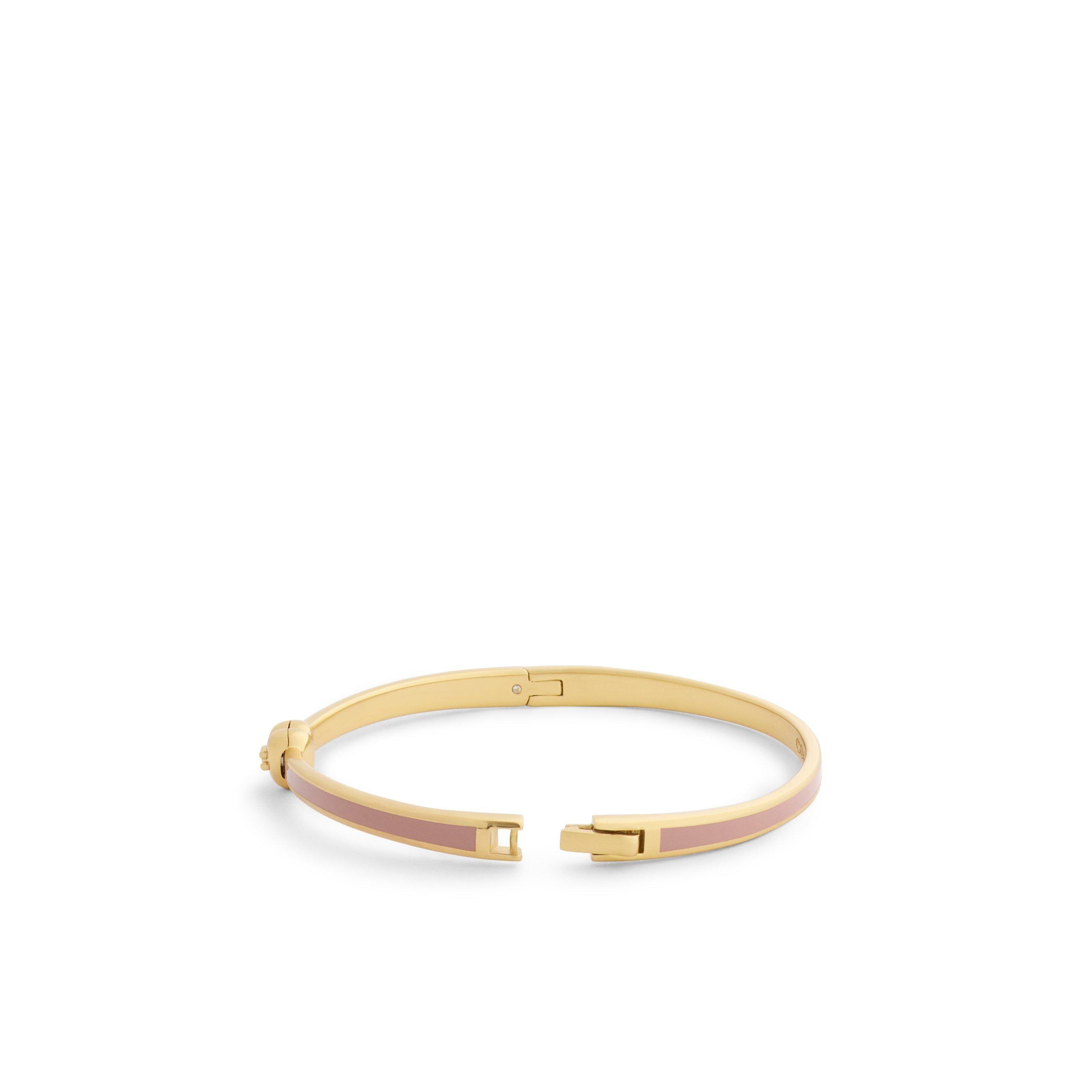 light pink - Coach - Women's Heart Enamel Thin Hinged Bangle - 5
