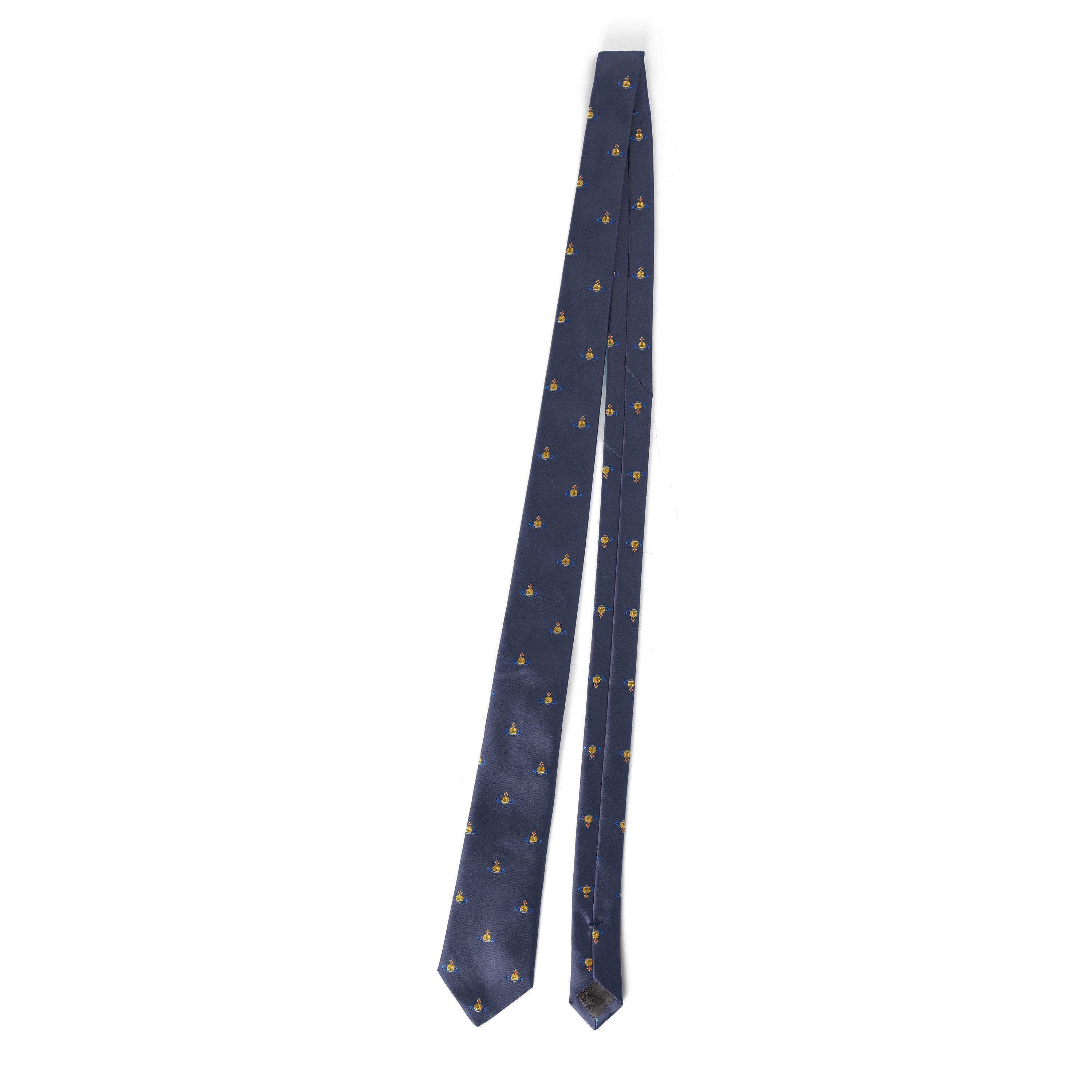 Dark Blue - Vivienne Westwood - Men's 7cm Allover Orb Silk Tie - 2