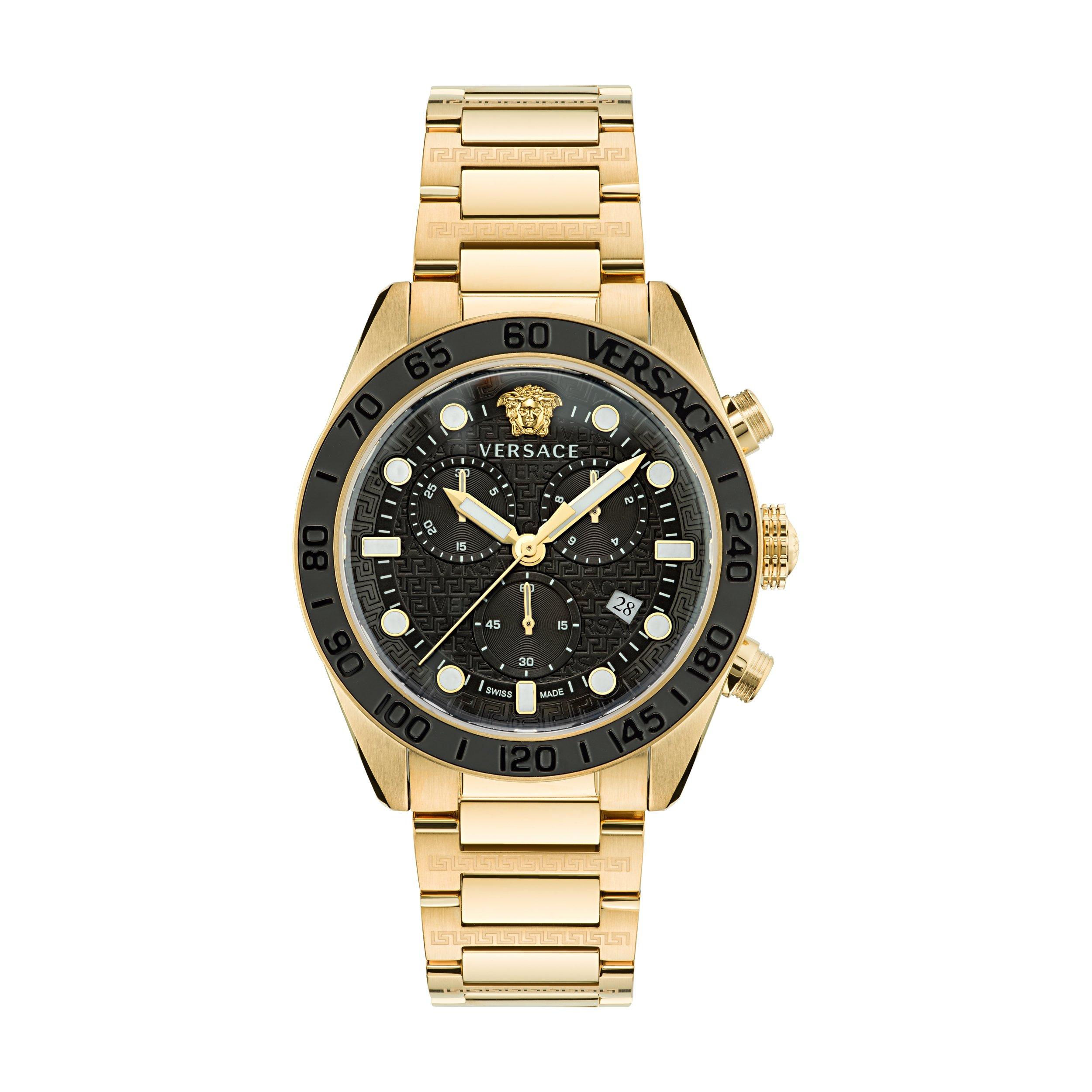 Versace Greca Dome Quartz Analogue Watch - Gold