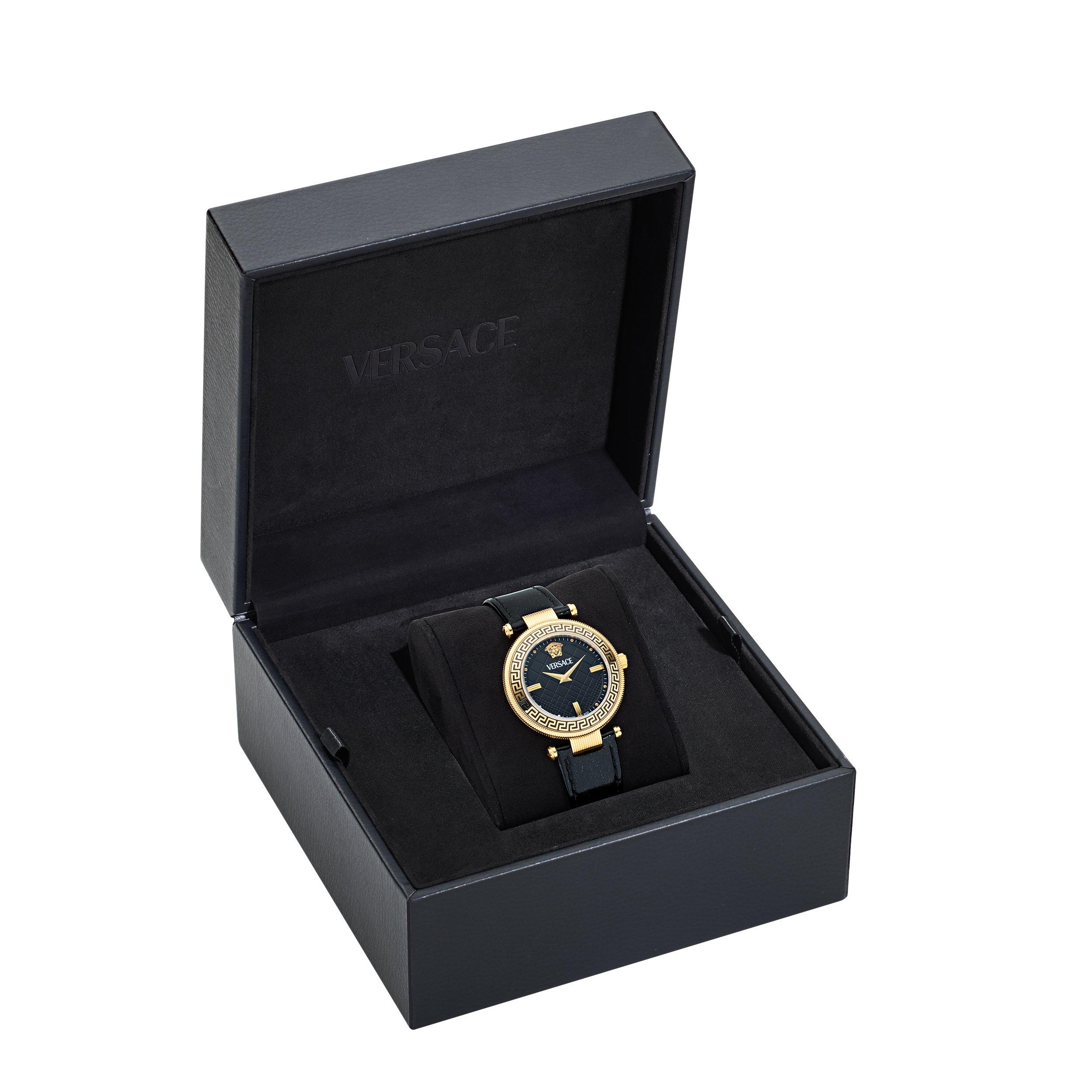 Gold/Black - Versace - Reve Round Medusa Watch - 4