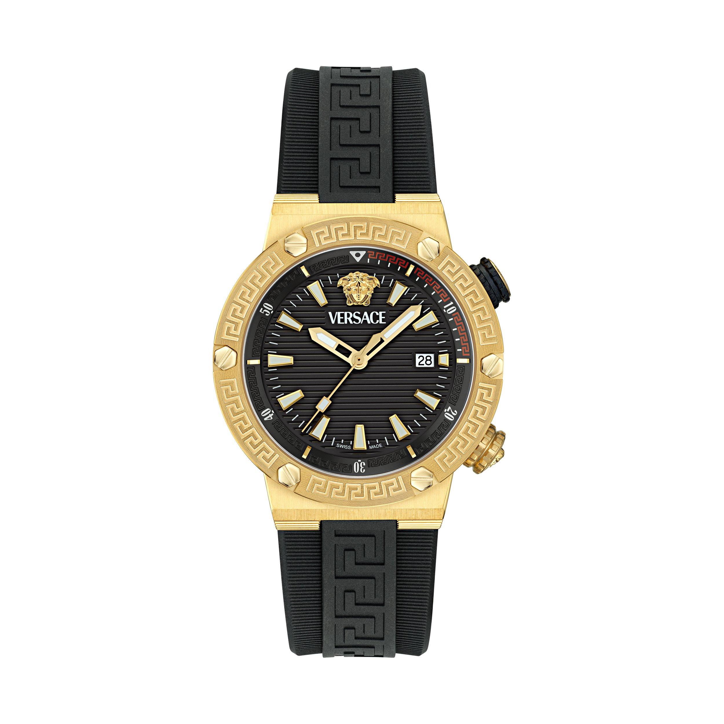 Versace Greca Dive Quartz Analogue Watch - Gold/Black