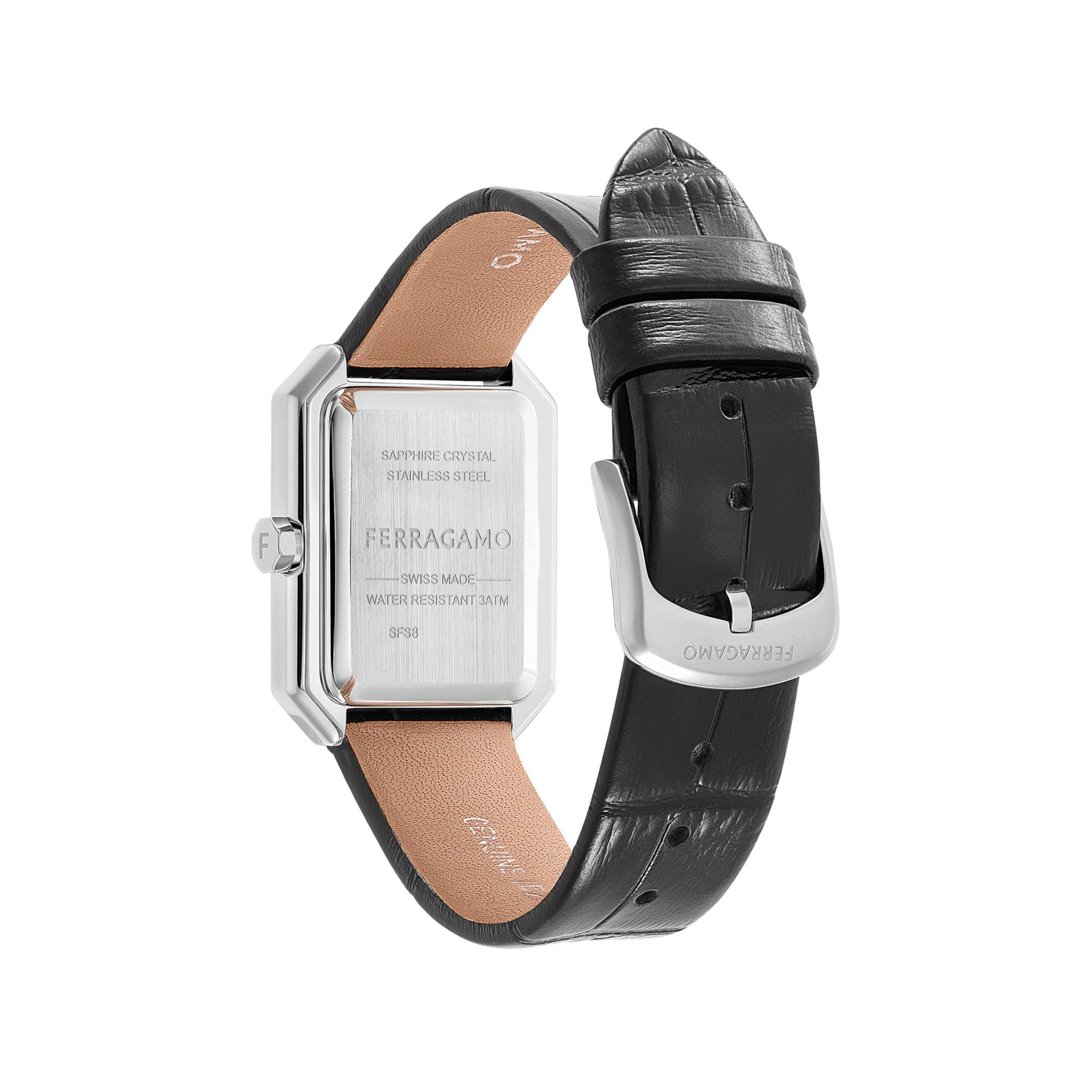 Black - Ferragamo - Men's Tank Analogue Quartz Watch - 2