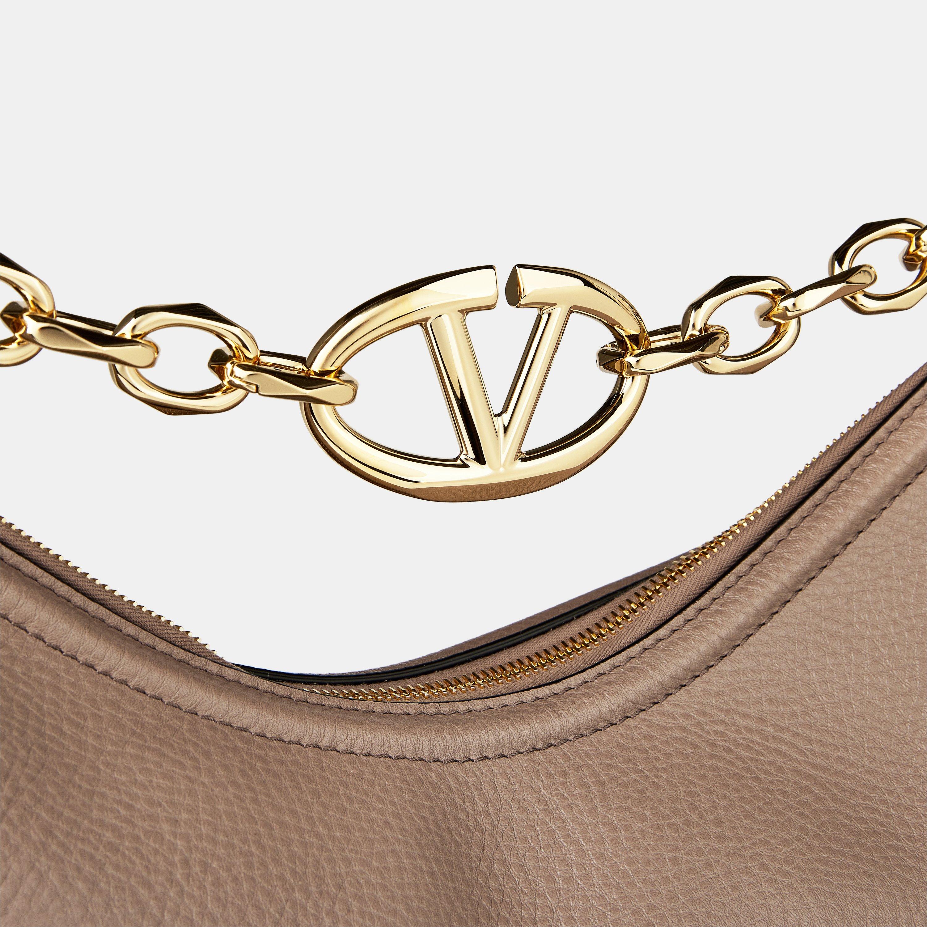 Clay - Valentino Garavani - Vlogo Moon Medium Hobo Bag - 4