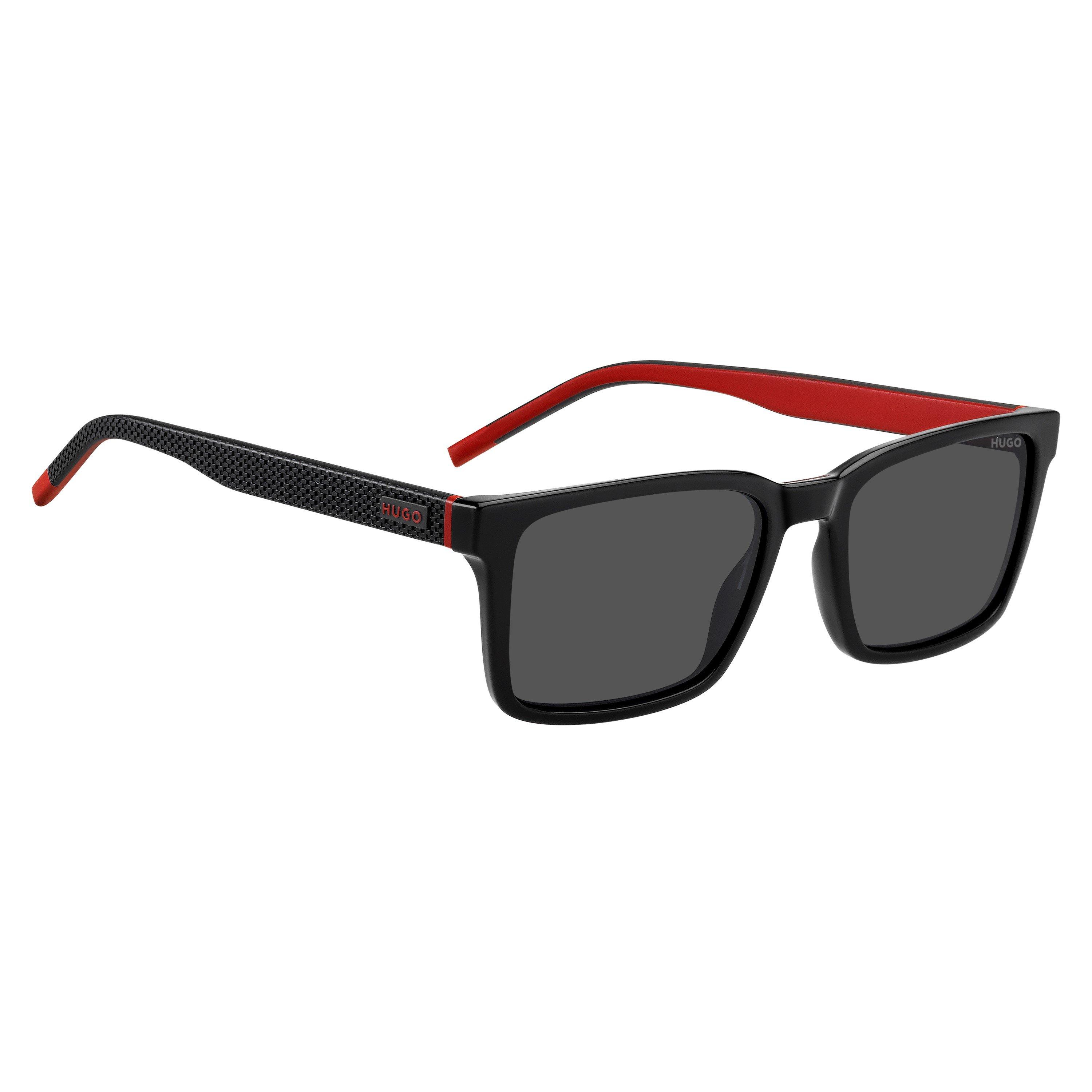 Black - Hugo - Men's Rectangular Wayfarer Sunglasses - 3