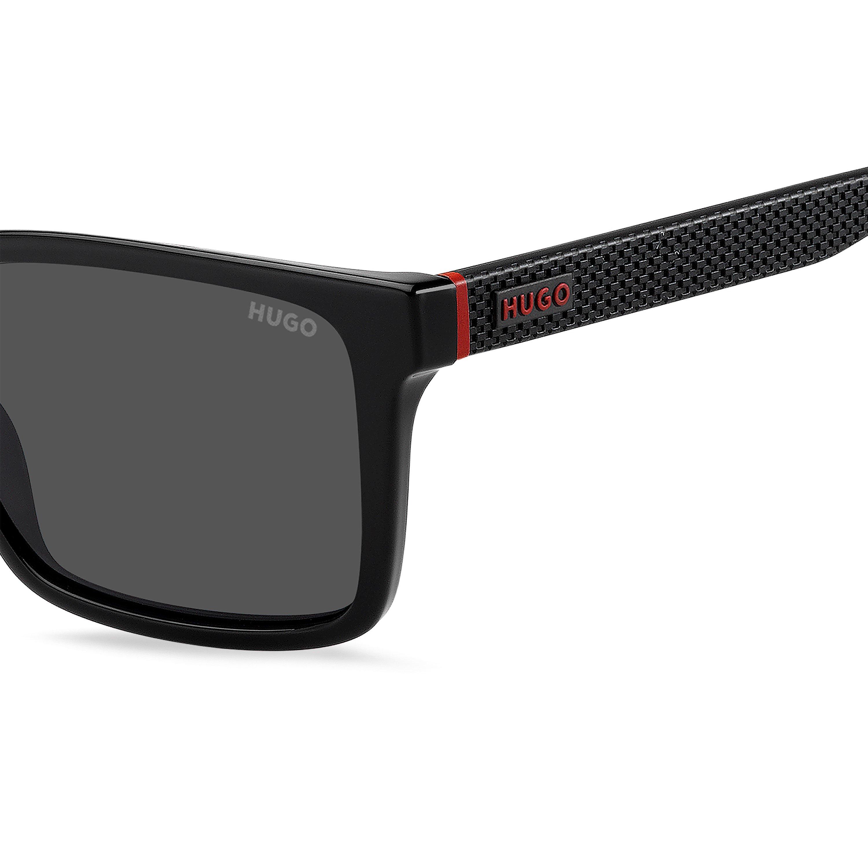 Black - Hugo - Men's Rectangular Wayfarer Sunglasses - 4