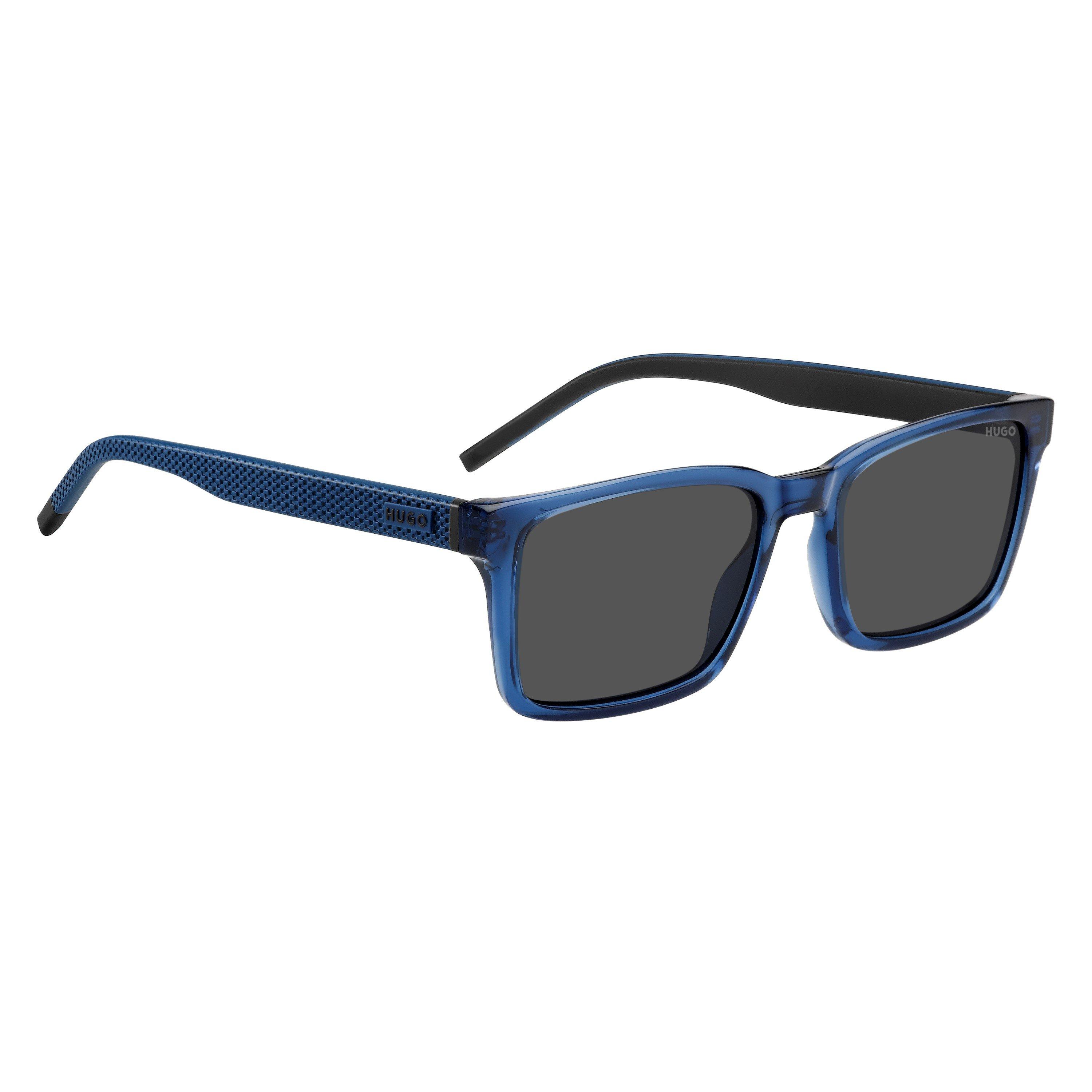 Blue - Hugo - Men's Rectangular Wayfarer Sunglasses - 3