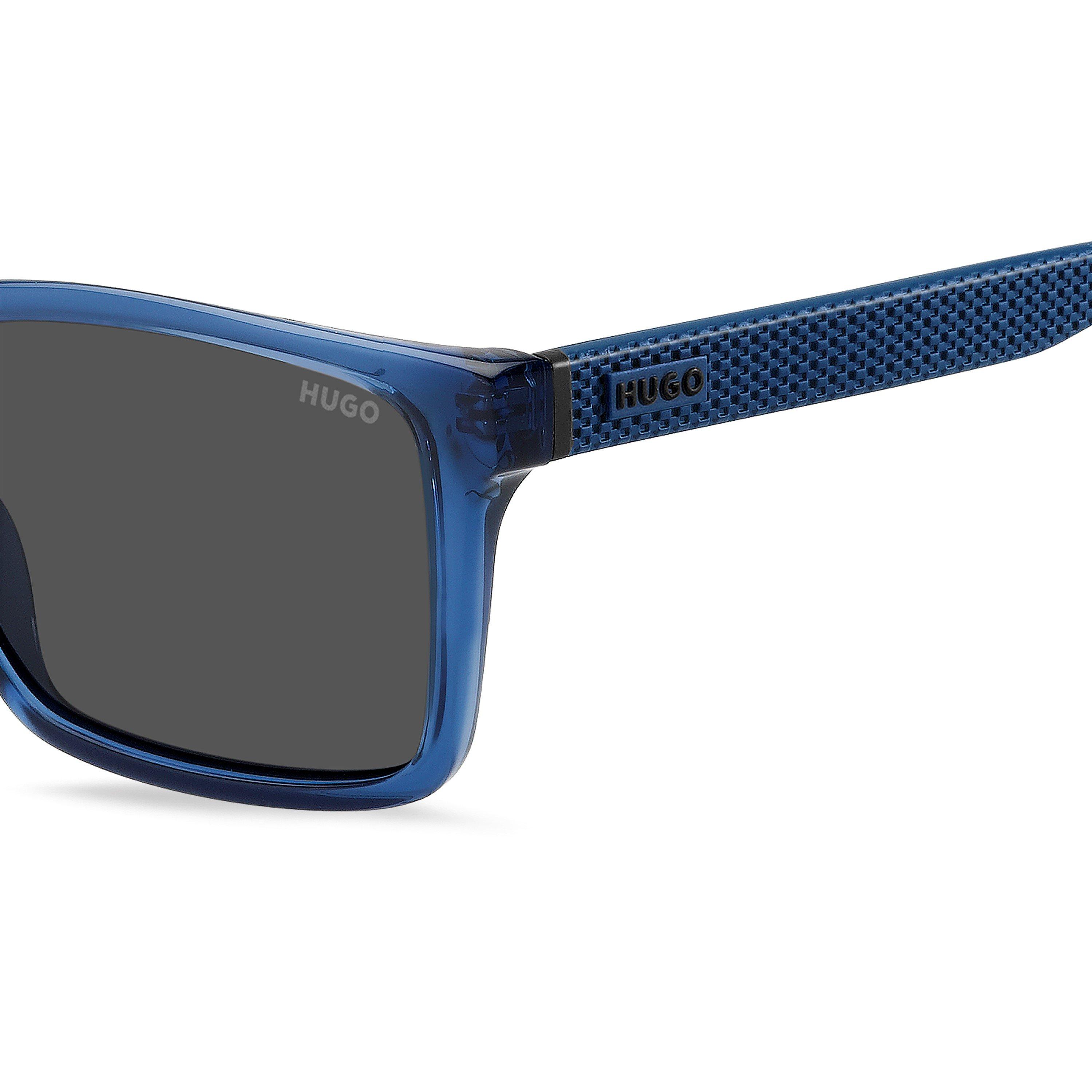 Blue - Hugo - Men's Rectangular Wayfarer Sunglasses - 4