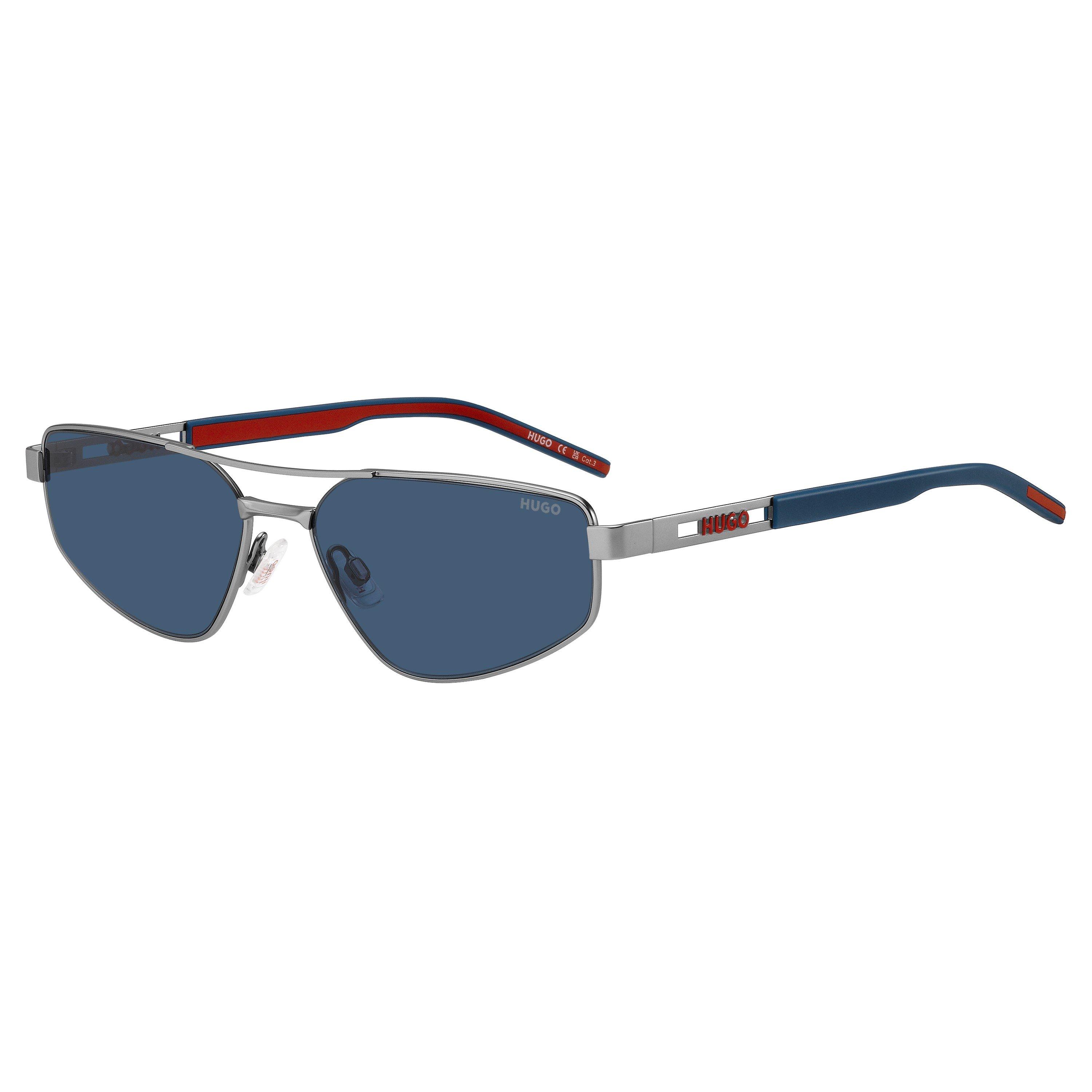 Matte Ruthenium - Hugo - Men's Rectangular Sun Round Sunglasses - 1