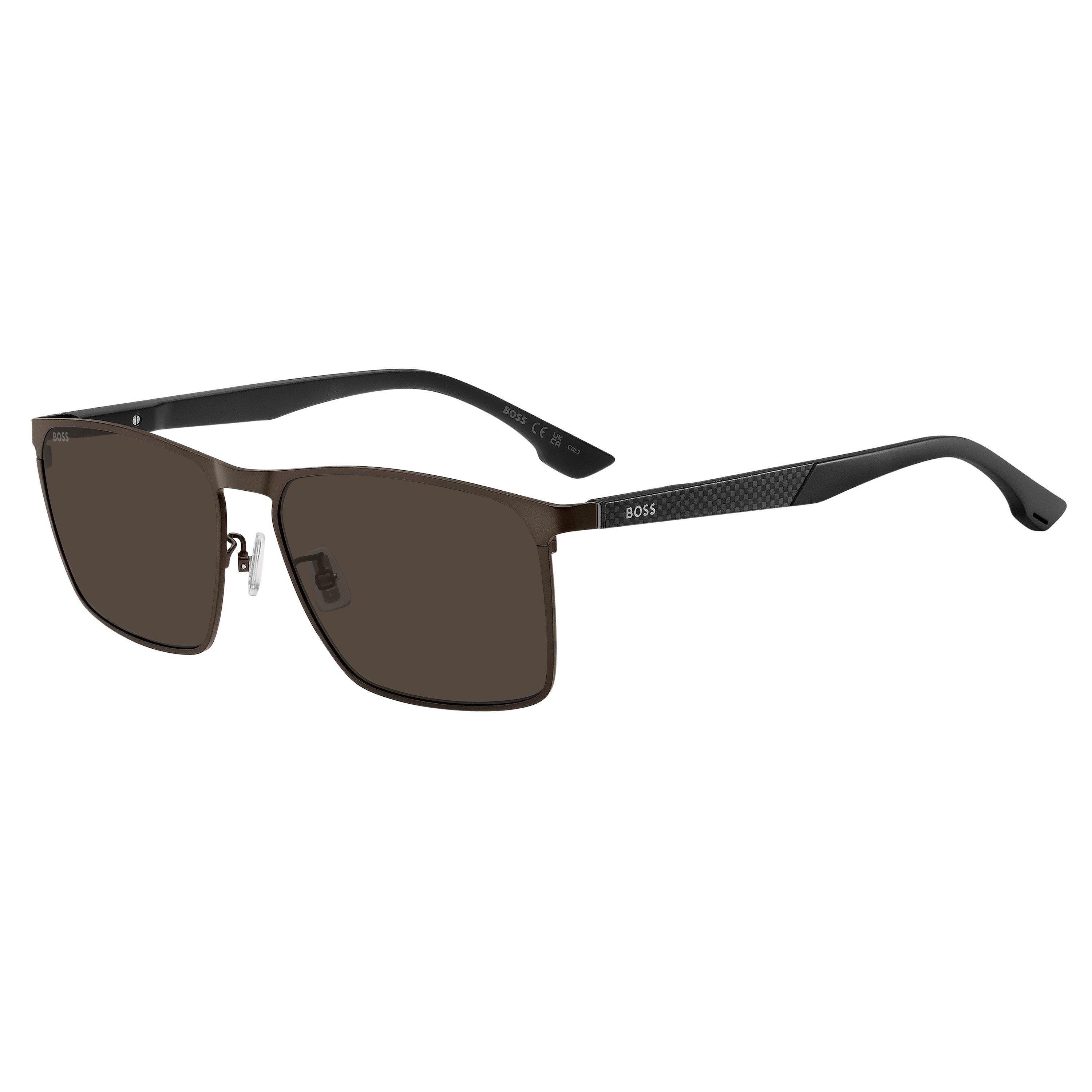 Matte Brown - Boss - Men's Rectangular Wayfarer Sunglasses - 1