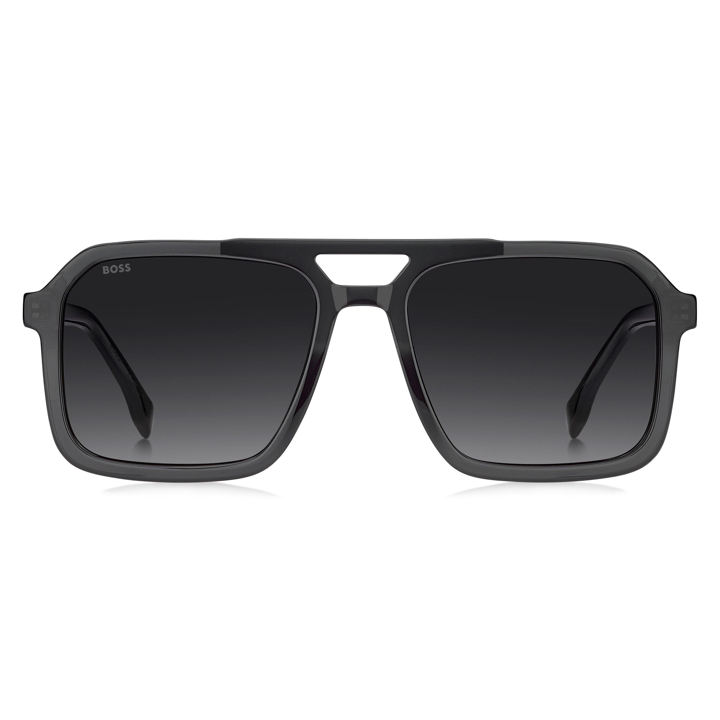 Grey - Boss - Men's Square Rectangle Sunglasses - 2