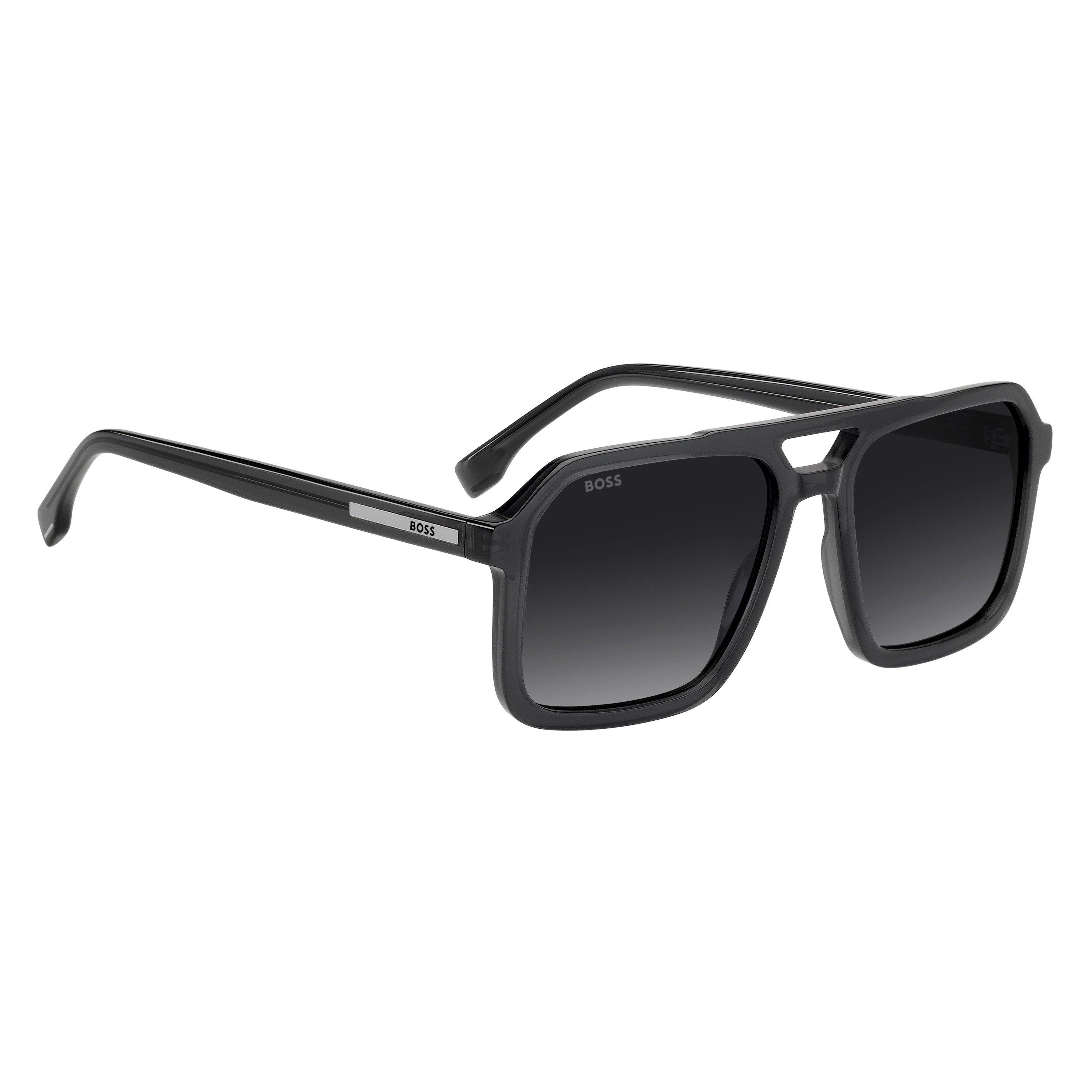Grey - Boss - Men's Square Rectangle Sunglasses - 3