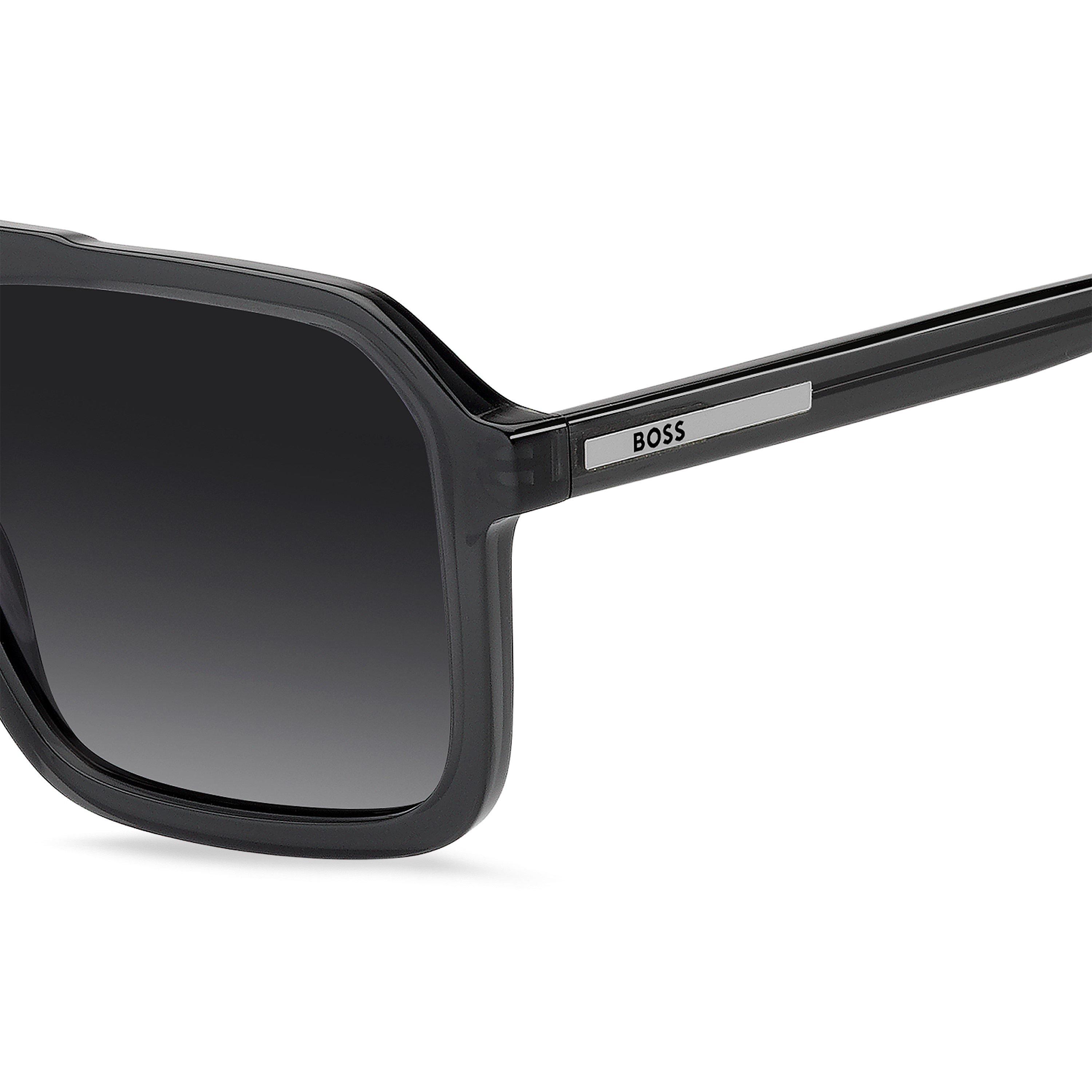 Grey - Boss - Men's Square Rectangle Sunglasses - 4
