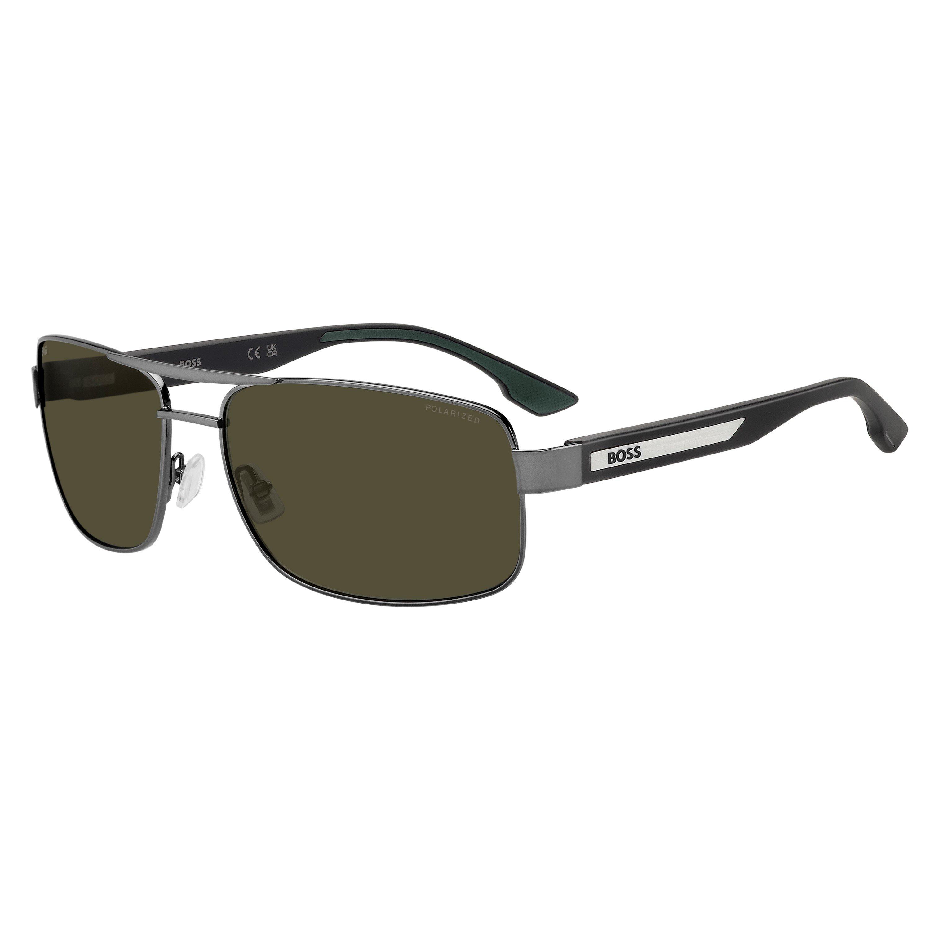 Dark Ruthenium - Boss - Men's Navigator Square Sunglasses - 1