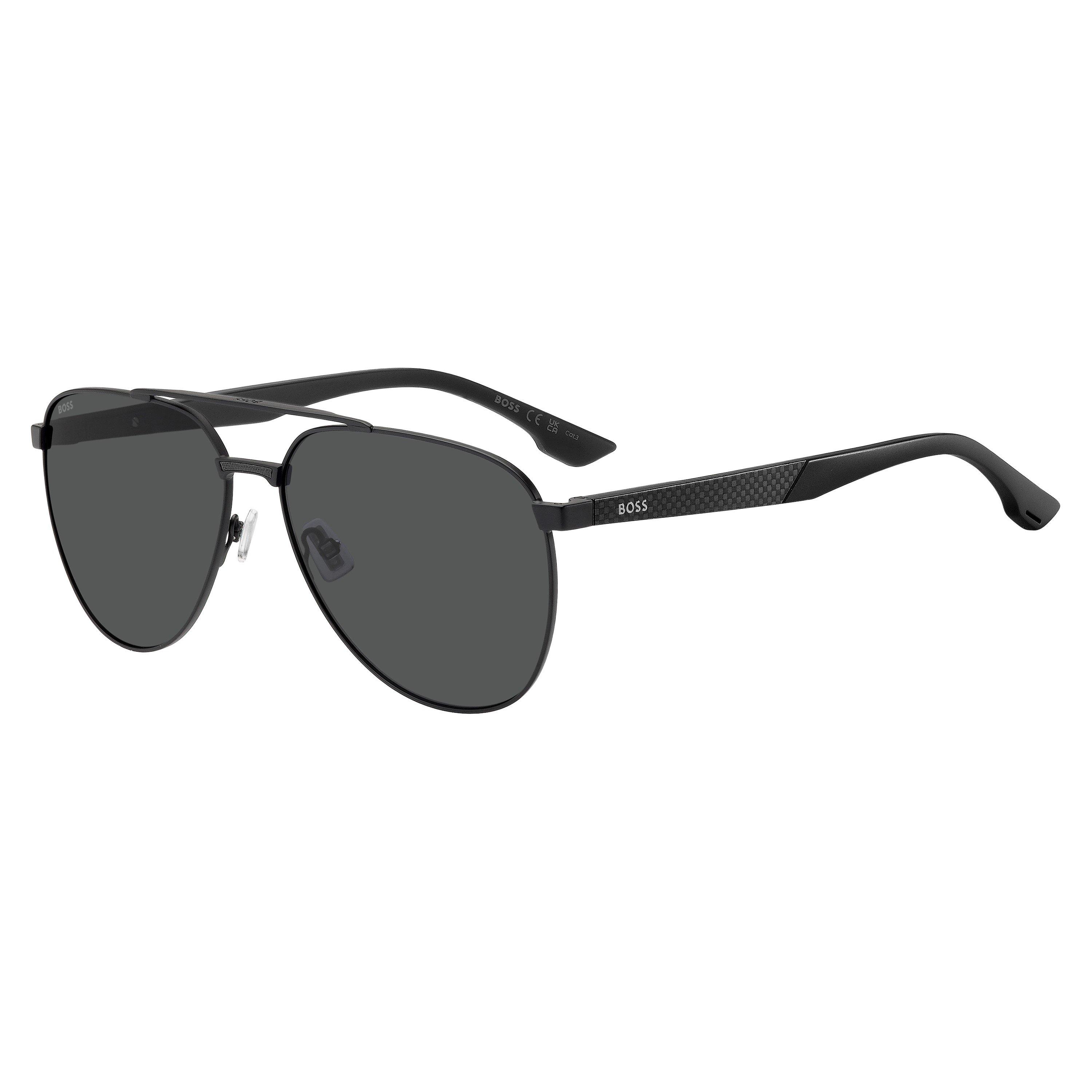 Boss Men's Pilot Round Sunglasses - Matte Black
