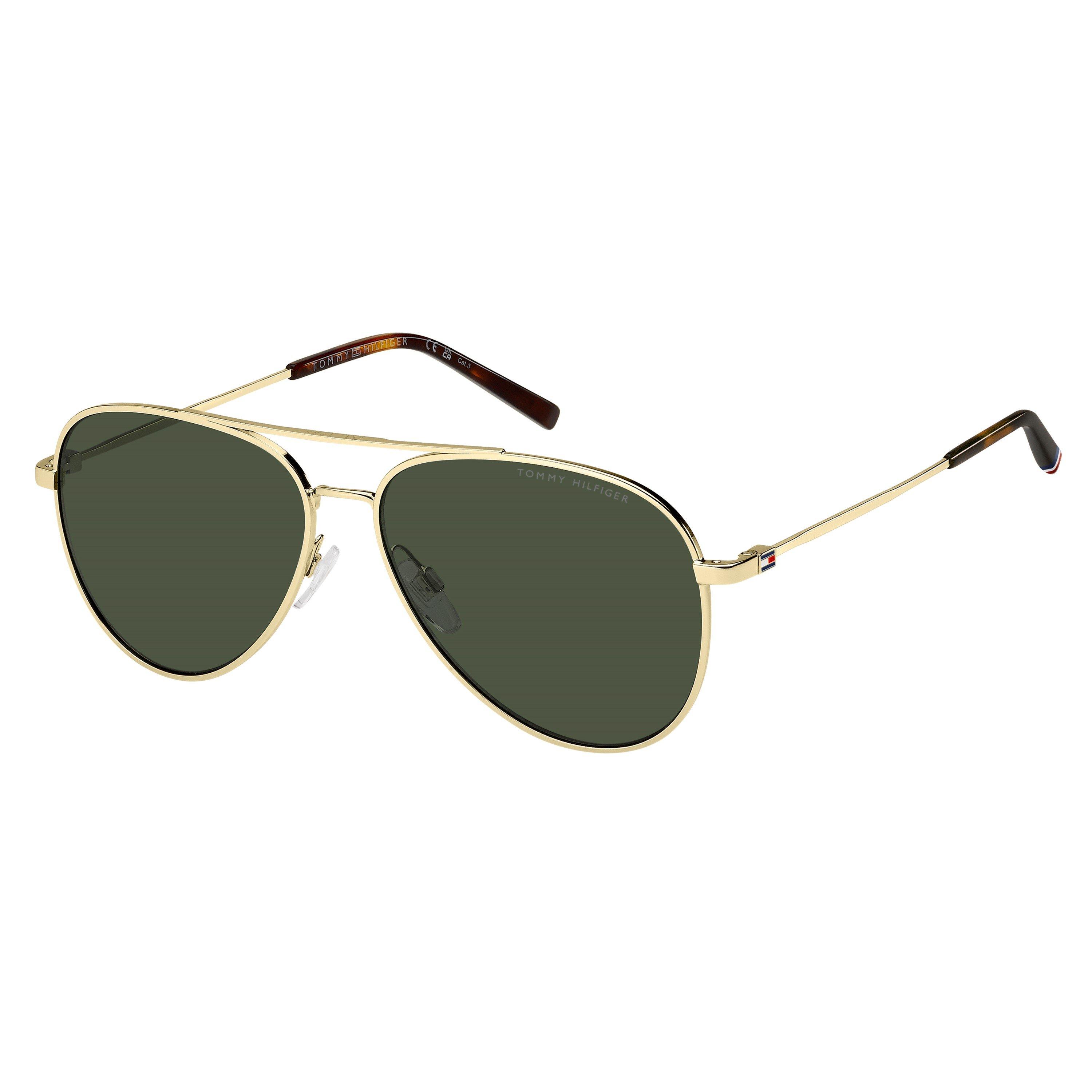 Tommy Hilfiger Men's Pilot Aviator Sunglasses - Gold