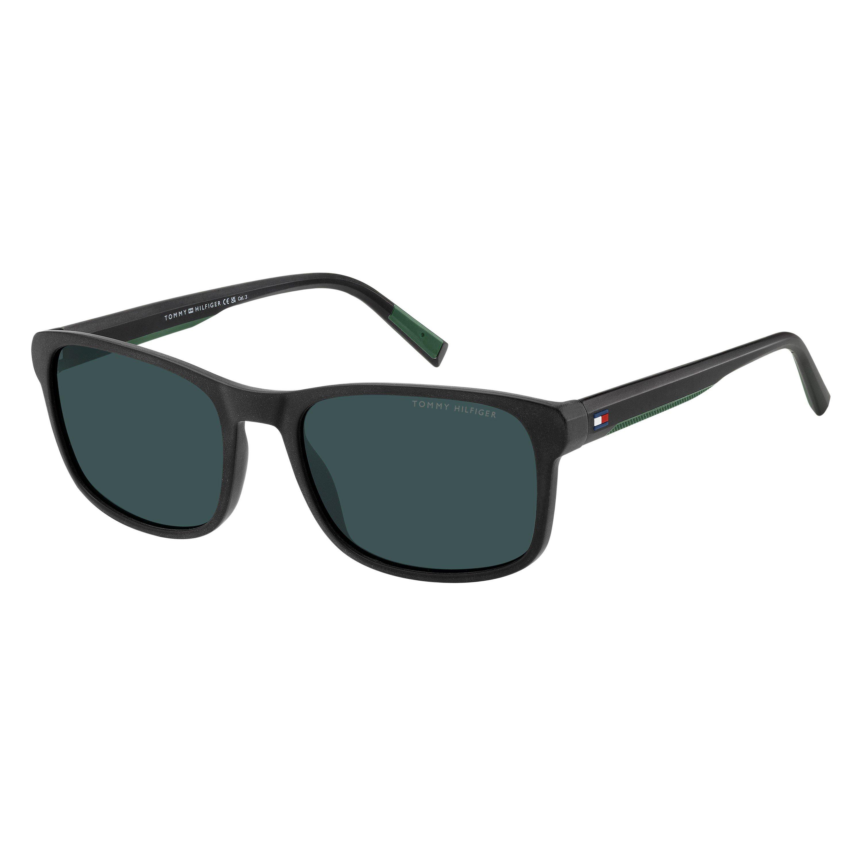 Black - Tommy Hilfiger - Men's Rectangular Sunglasses - 1