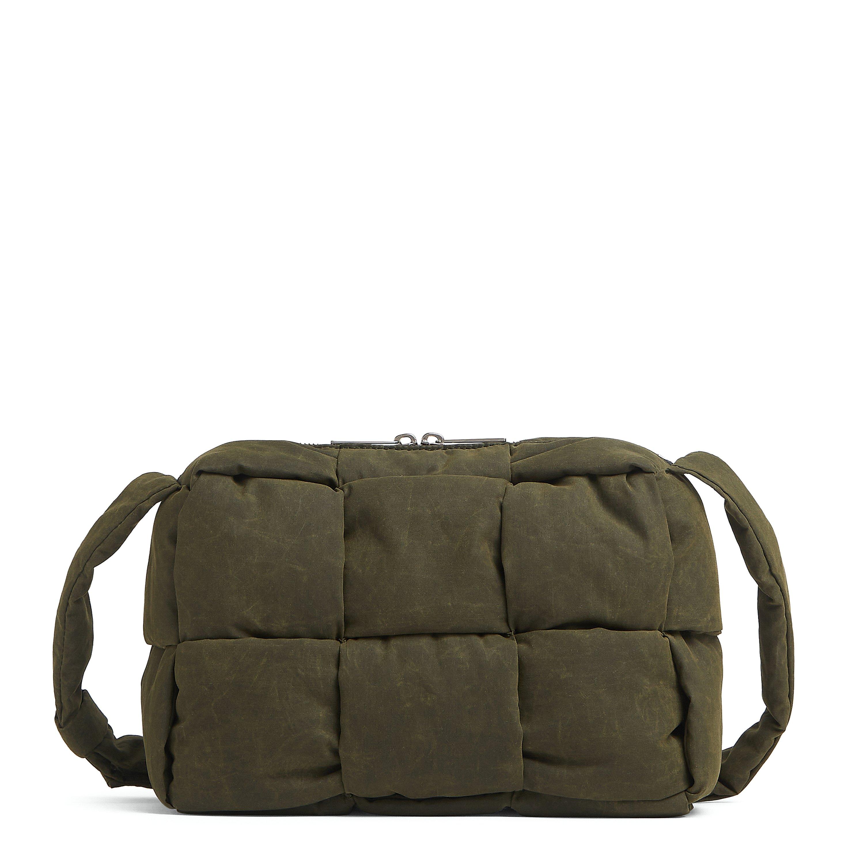 Olive-Silver - Bottega Veneta - Medium Acro Padded Camera Bag - 2