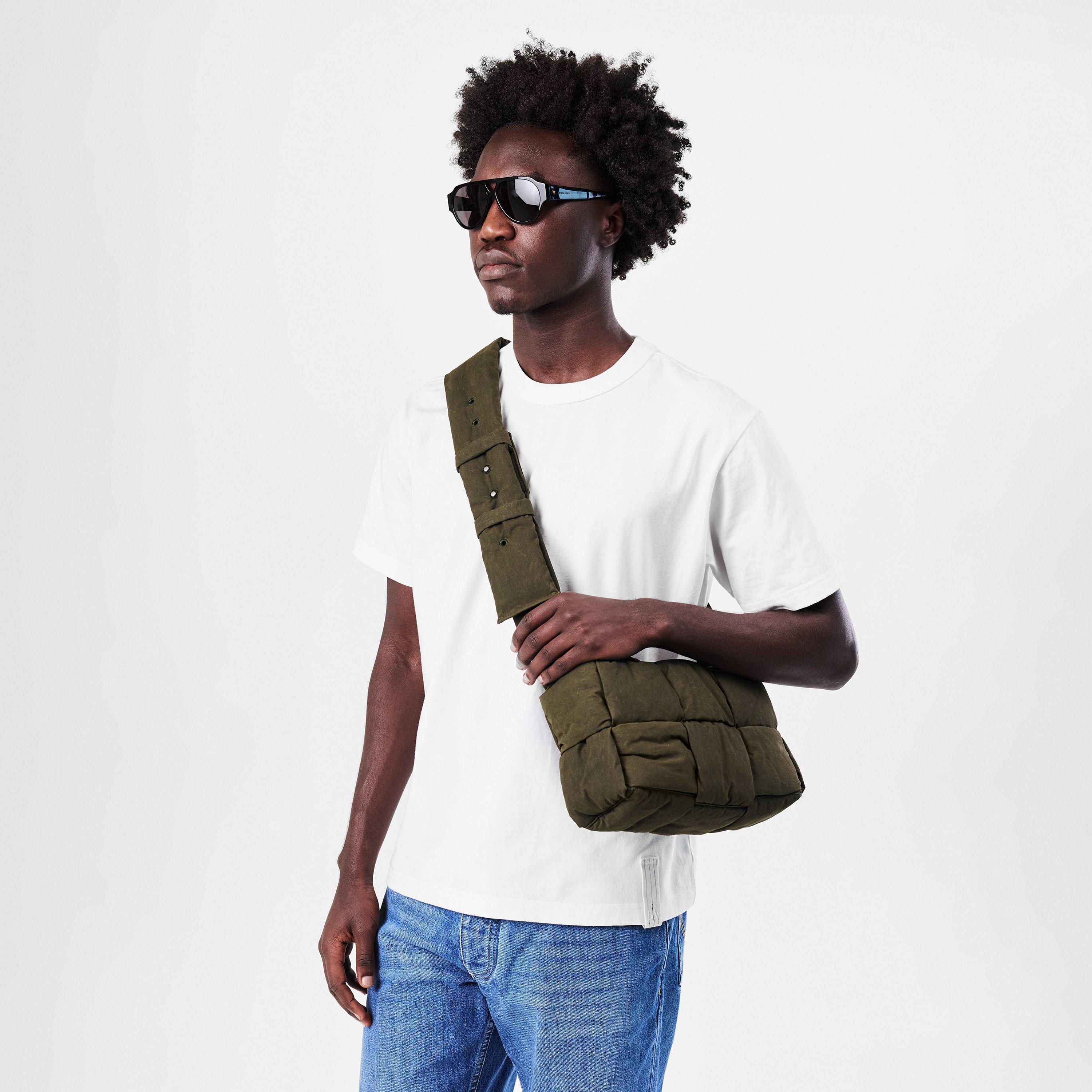 Olive-Silver - Bottega Veneta - Medium Acro Padded Camera Bag - 3