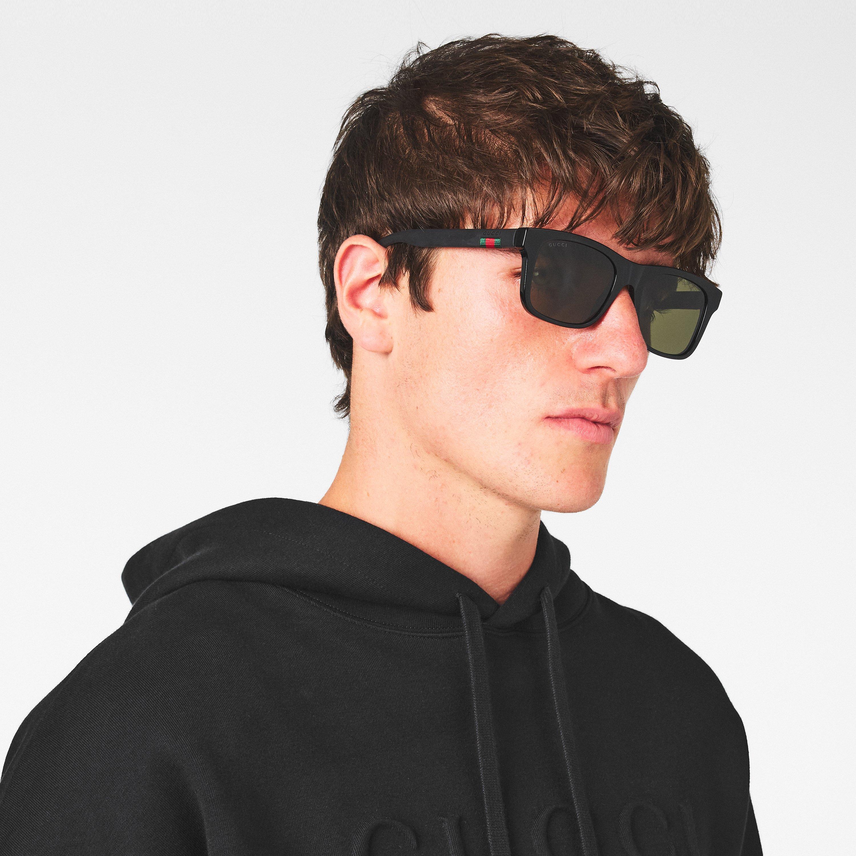 Black - Gucci - Web Sunglasses. - 3