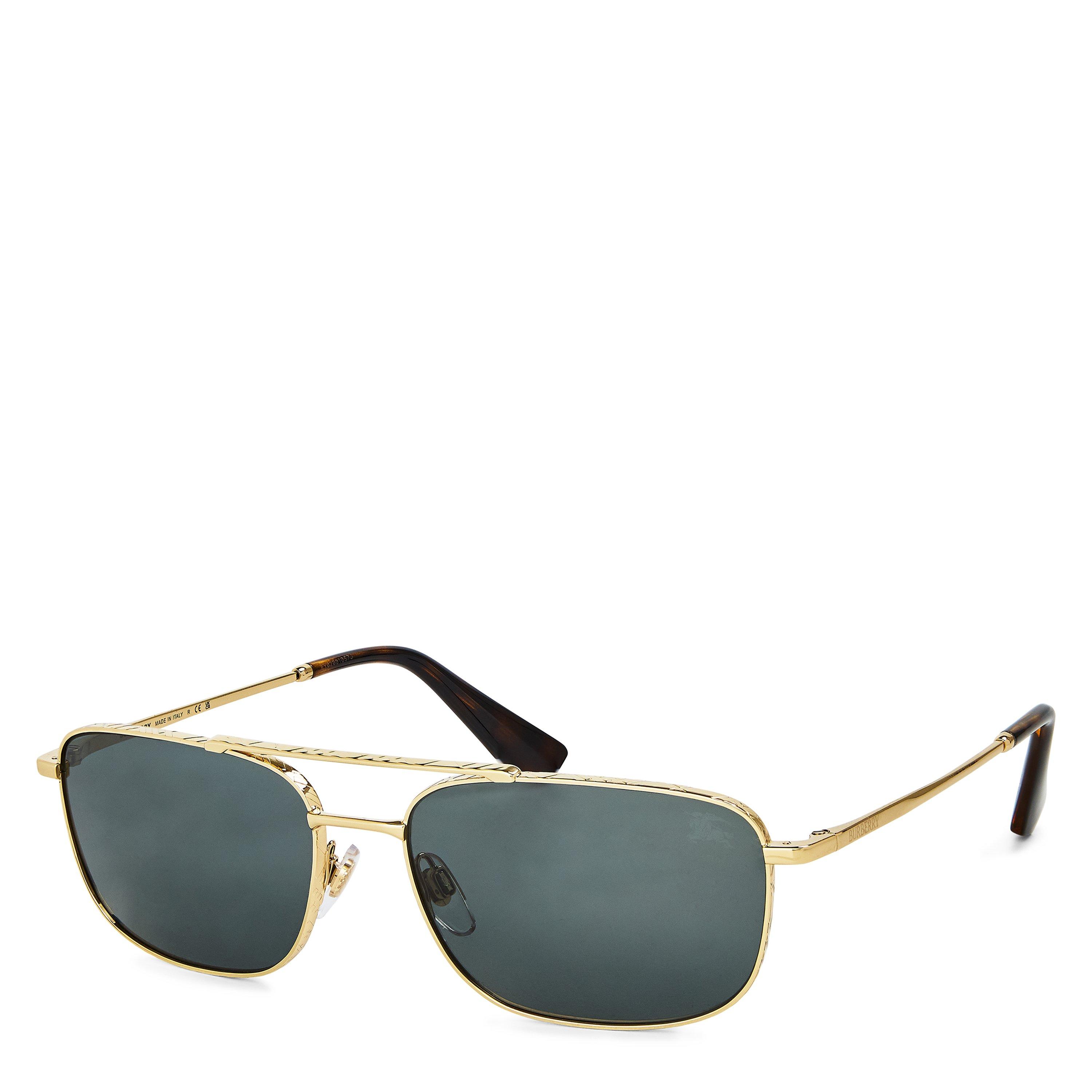 Burberry Men's 0BE3170 Oval Sunglasses - Light Gold/Grey