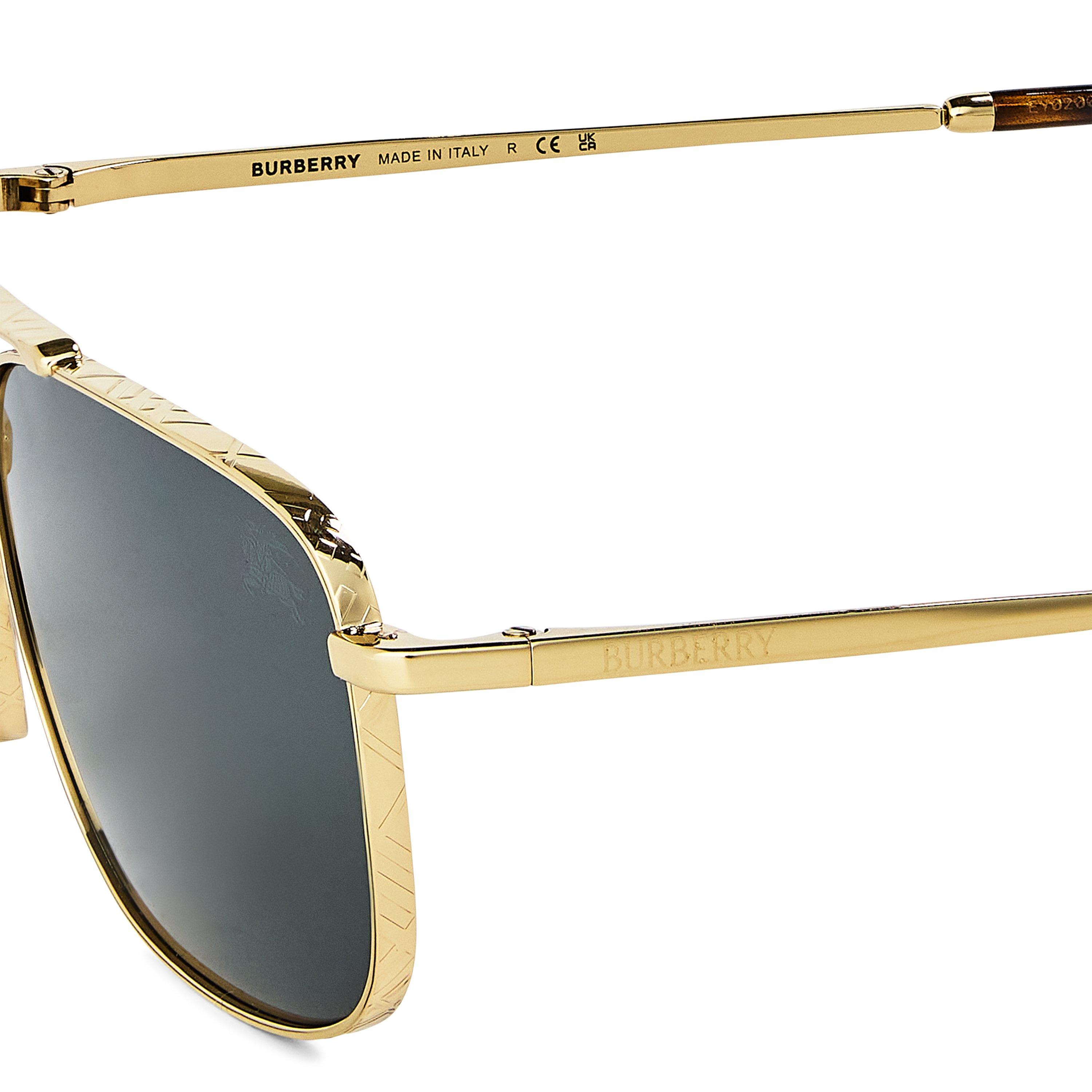 Light Gold/Grey - Burberry - Men's 0BE3170 Oval Sunglasses - 3