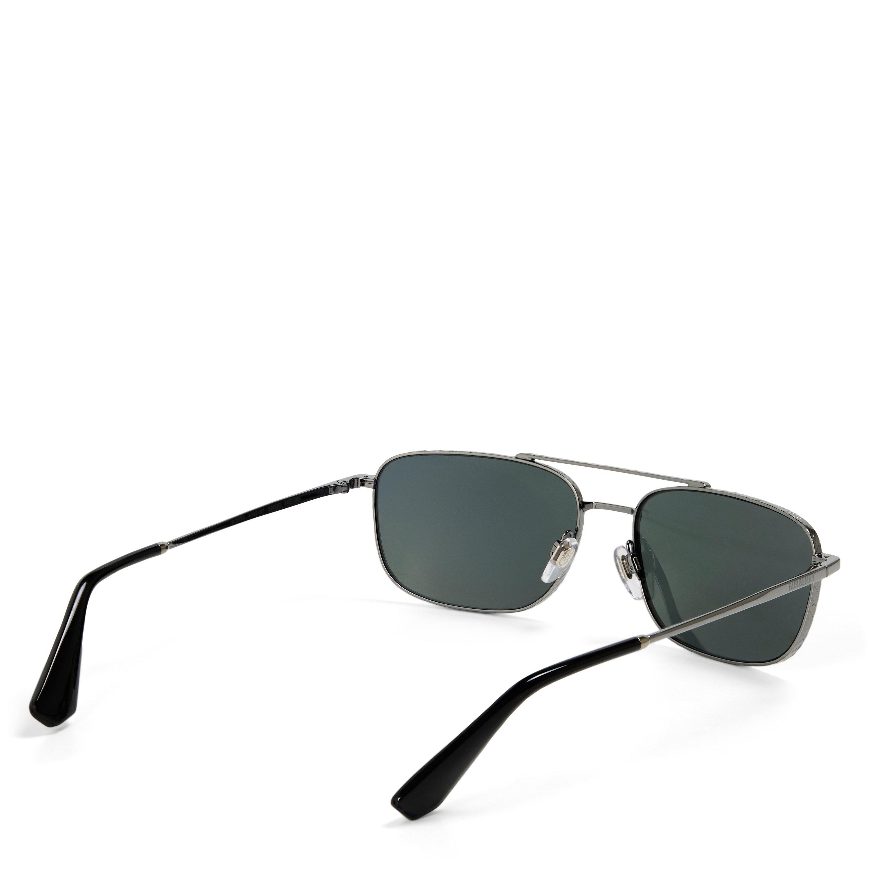 Gunmetal/Grey - Burberry - Men's 0BE3170 Oval Sunglasses - 2