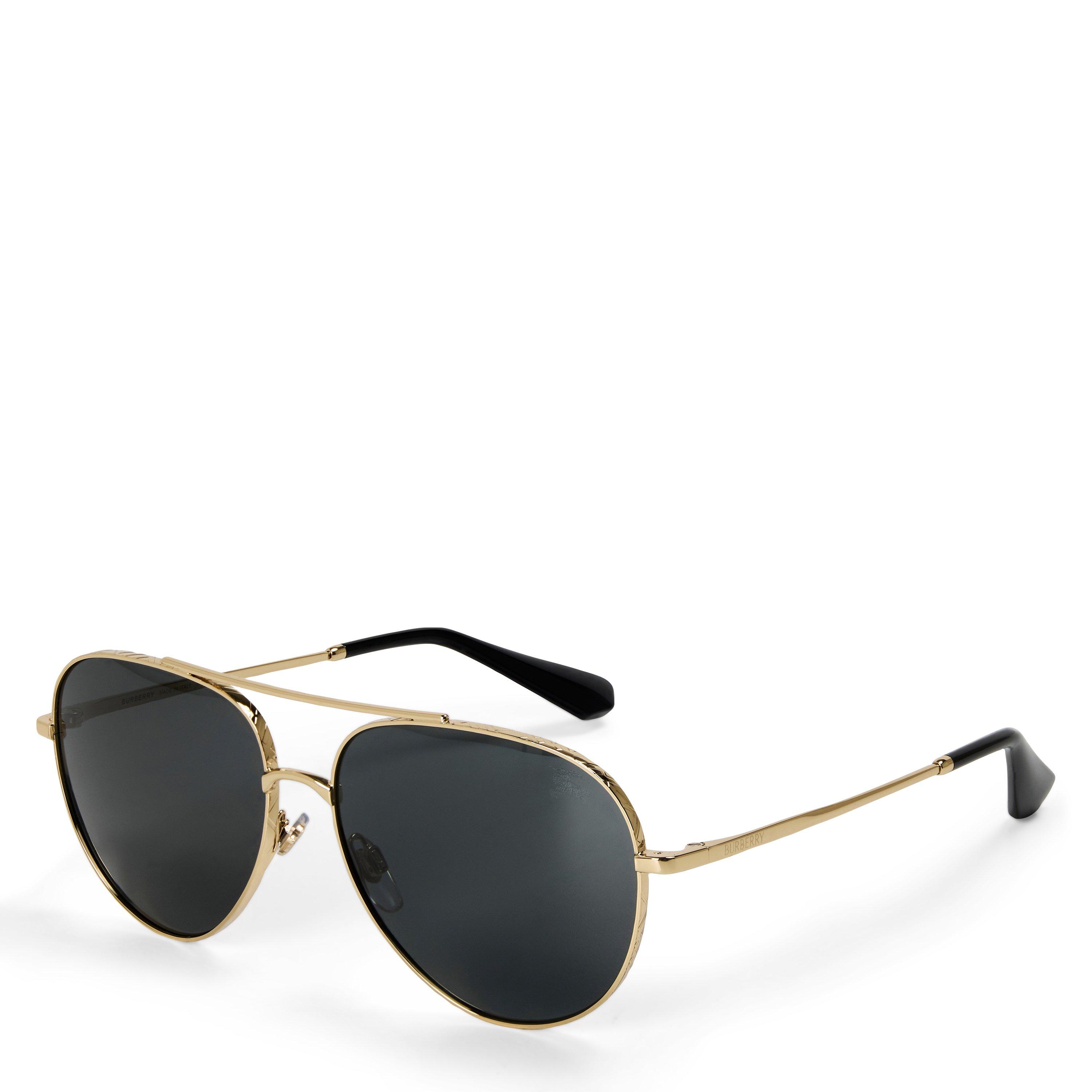 Burberry Men's 0BE3172 Aviator Sunglasses - Light Gold/Grey