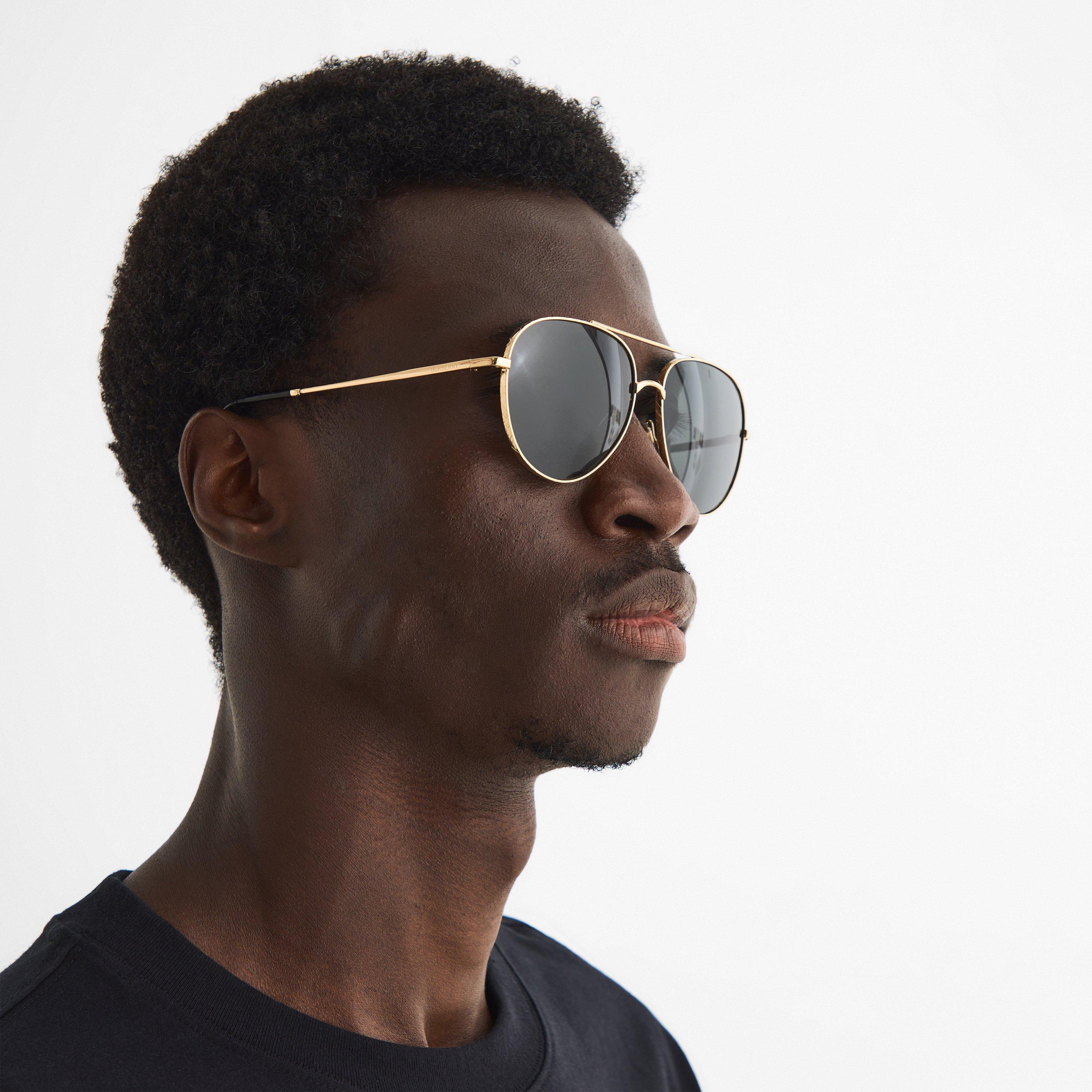 Light Gold/Grey - Burberry - Men's 0BE3172 Aviator Sunglasses - 3