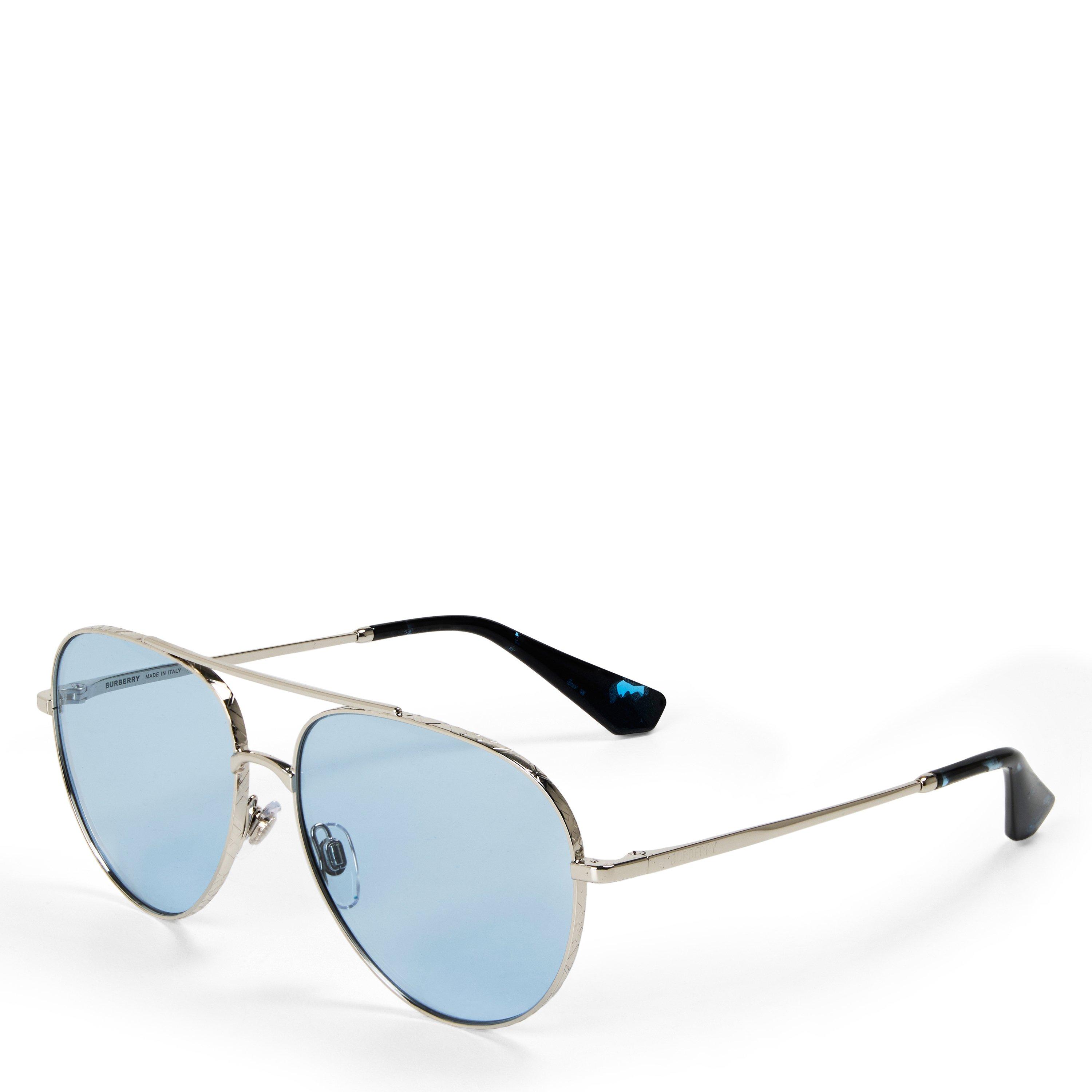 Burberry Men's 0Be3172 Aviator Sunglasses - Silver/Azure