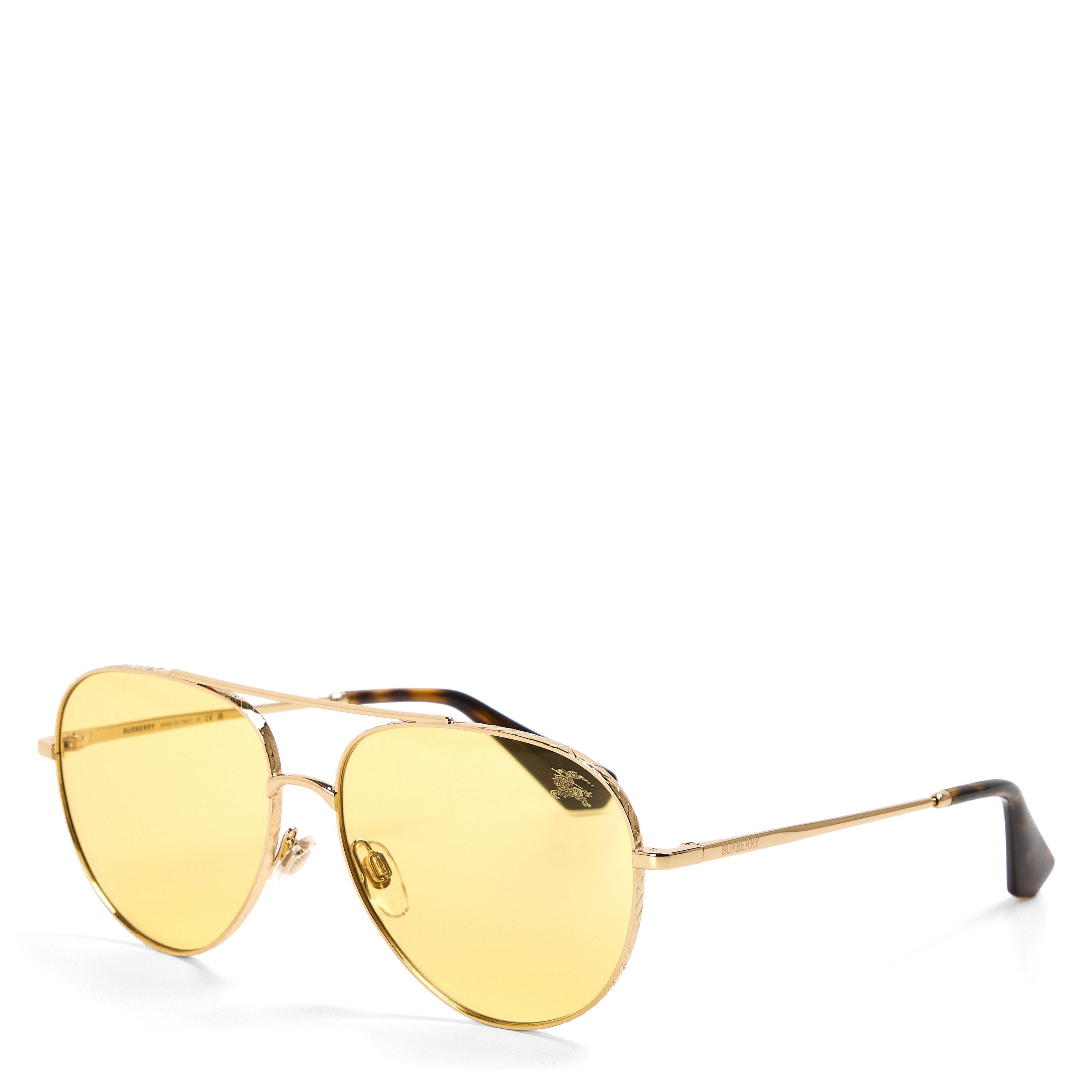 Burberry Men's 0Be3172 Aviator Sunglasses - Gold/Yellow