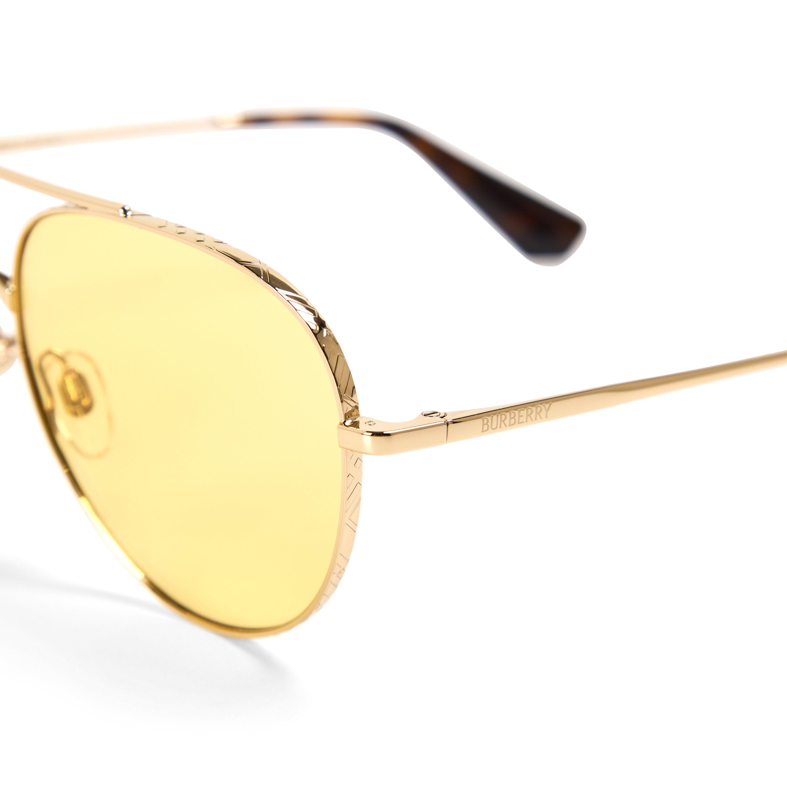 Gold/Yellow - Burberry - Men's 0BE3172 Aviator Sunglasses - 3