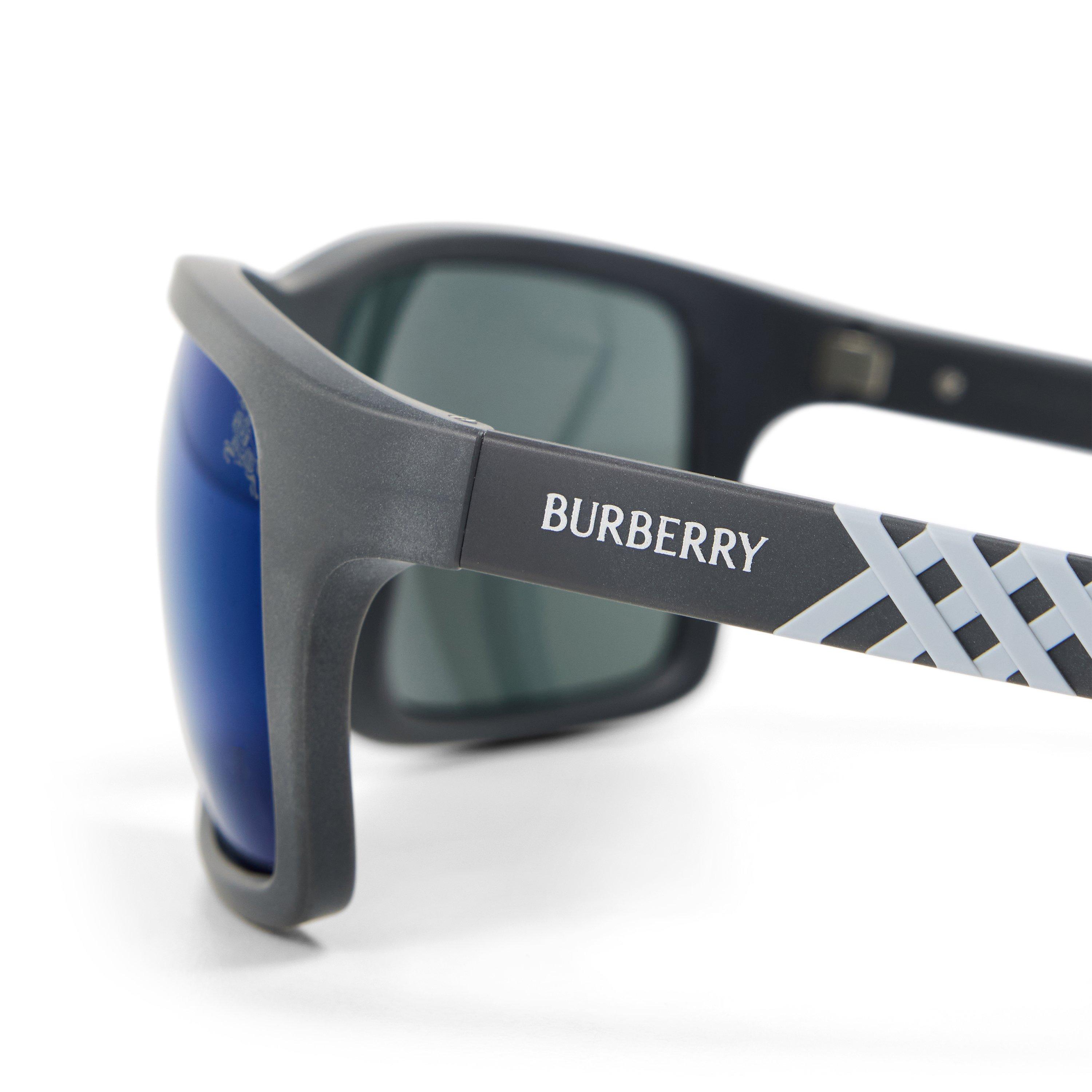 Grey/Dark Blue - Burberry - Men's 0BE4483 Oval Sunglasses - 3