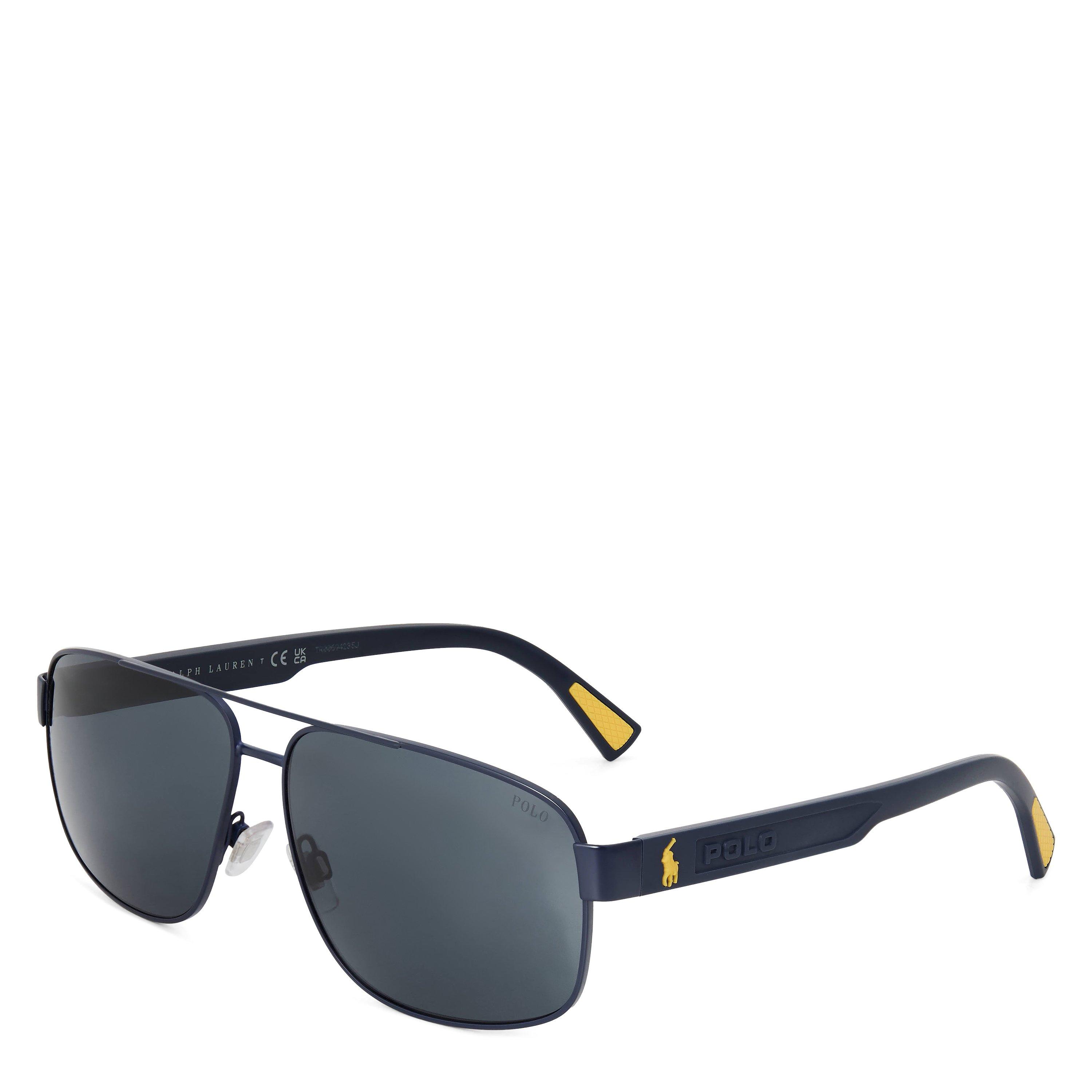 Polo Ralph Lauren Men's 0Ph3165 Oval Sunglasses - Navy Blue/Grey