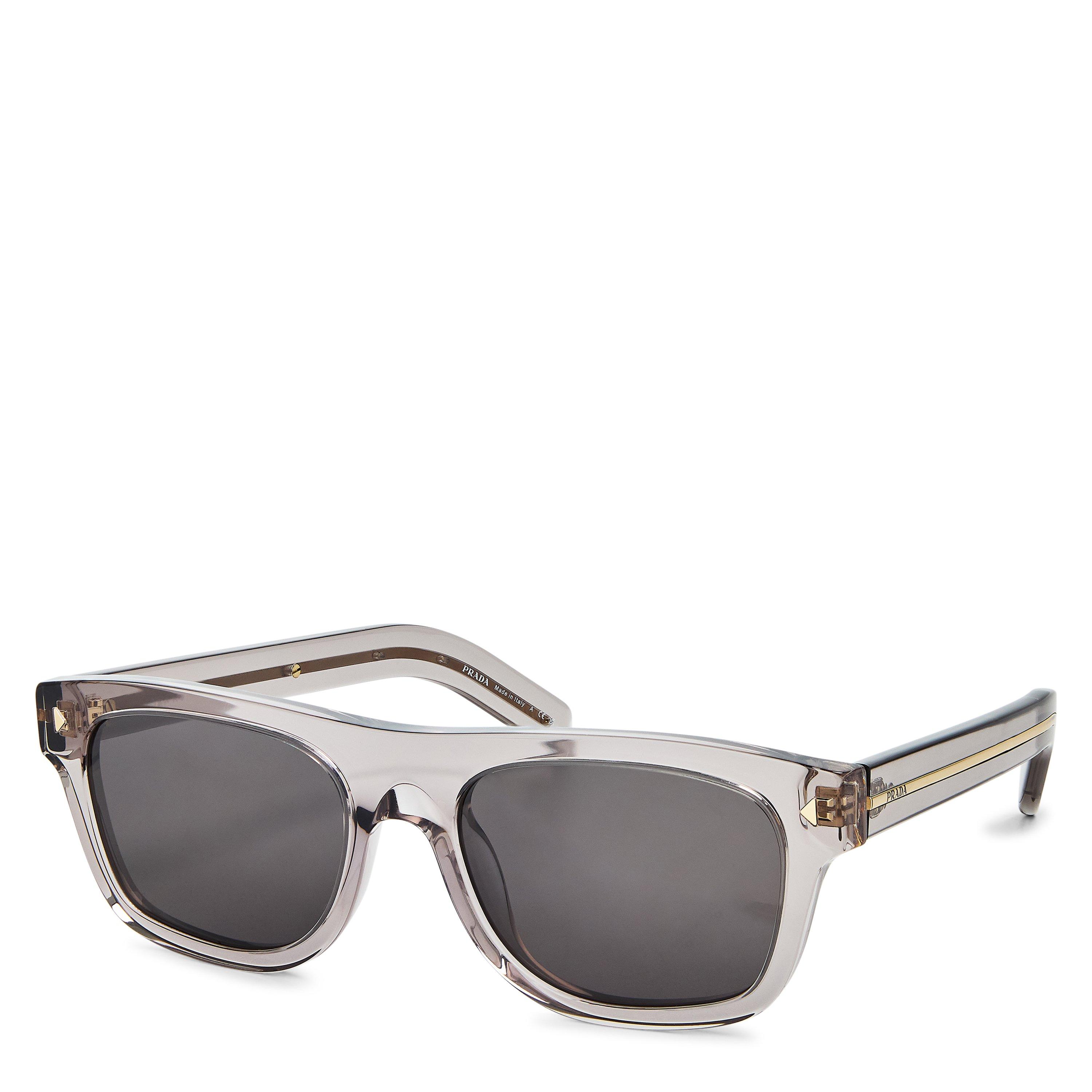 Prada Men's 0PR B12S Aviator Sunglasses - Hematite/Grey