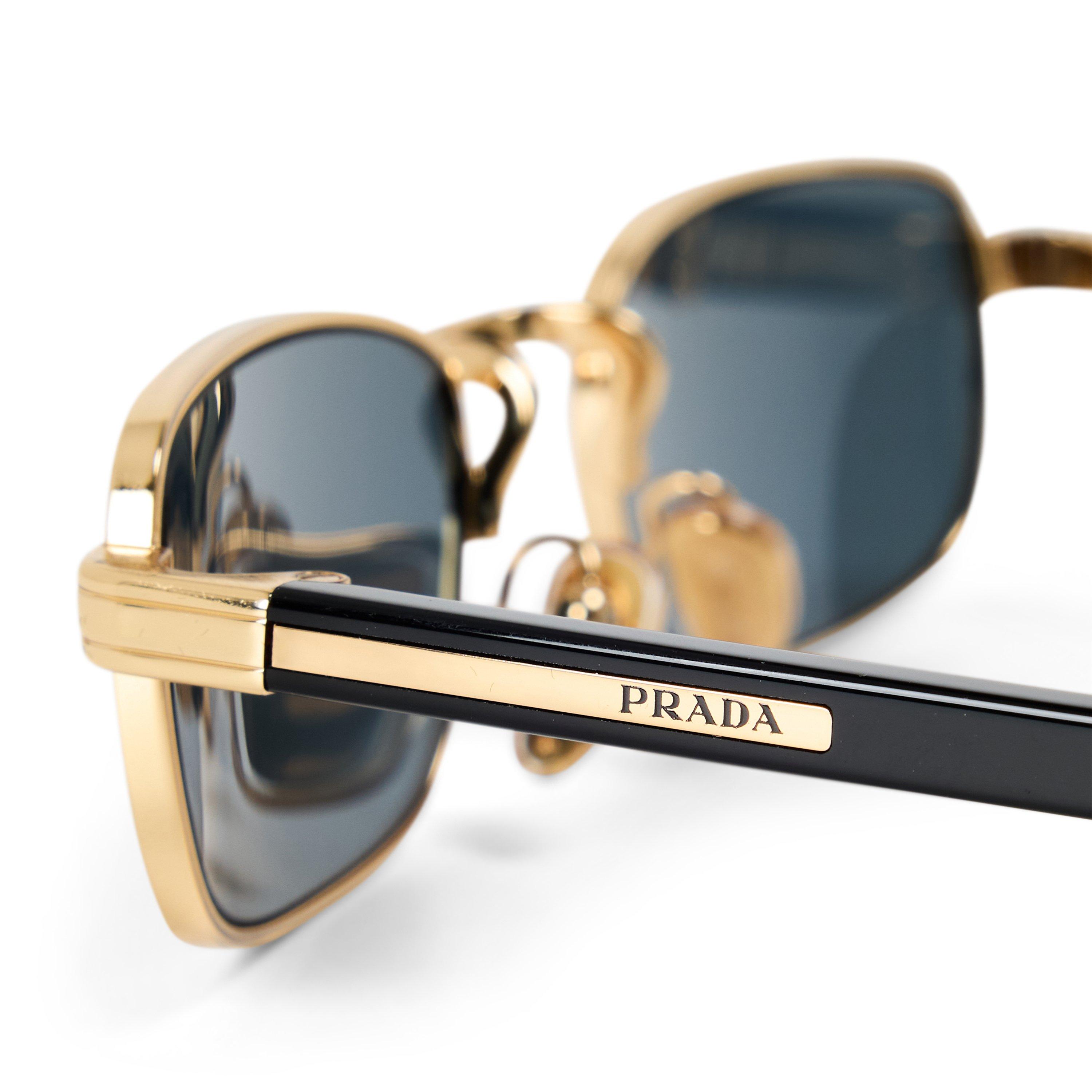 Gold/Dark Grey - Prada - Men's 0PR B54S Oval Sunglasses - 3
