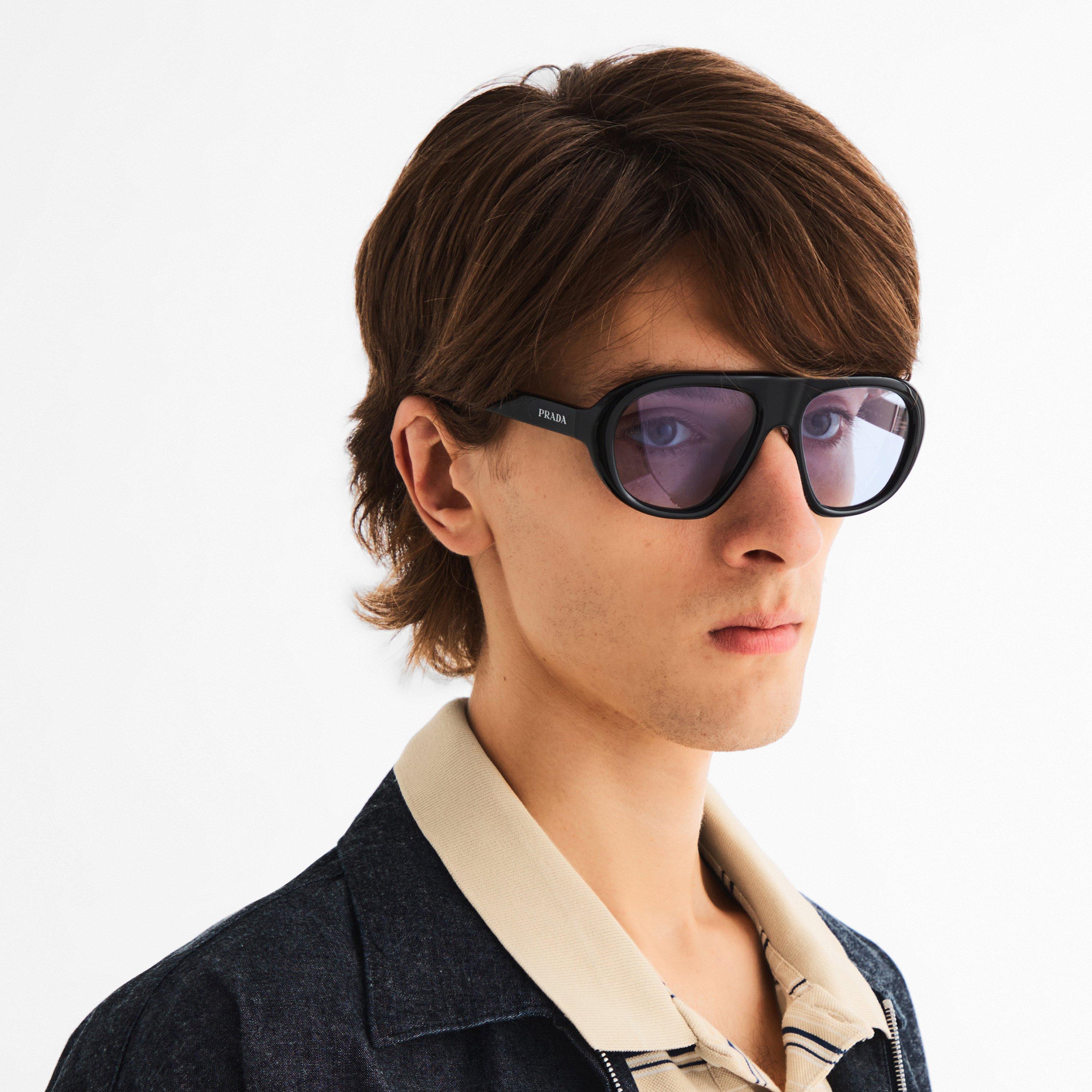 Black/Blue - Prada - Men's 0PR C05S Aviator Sunglasses - 3