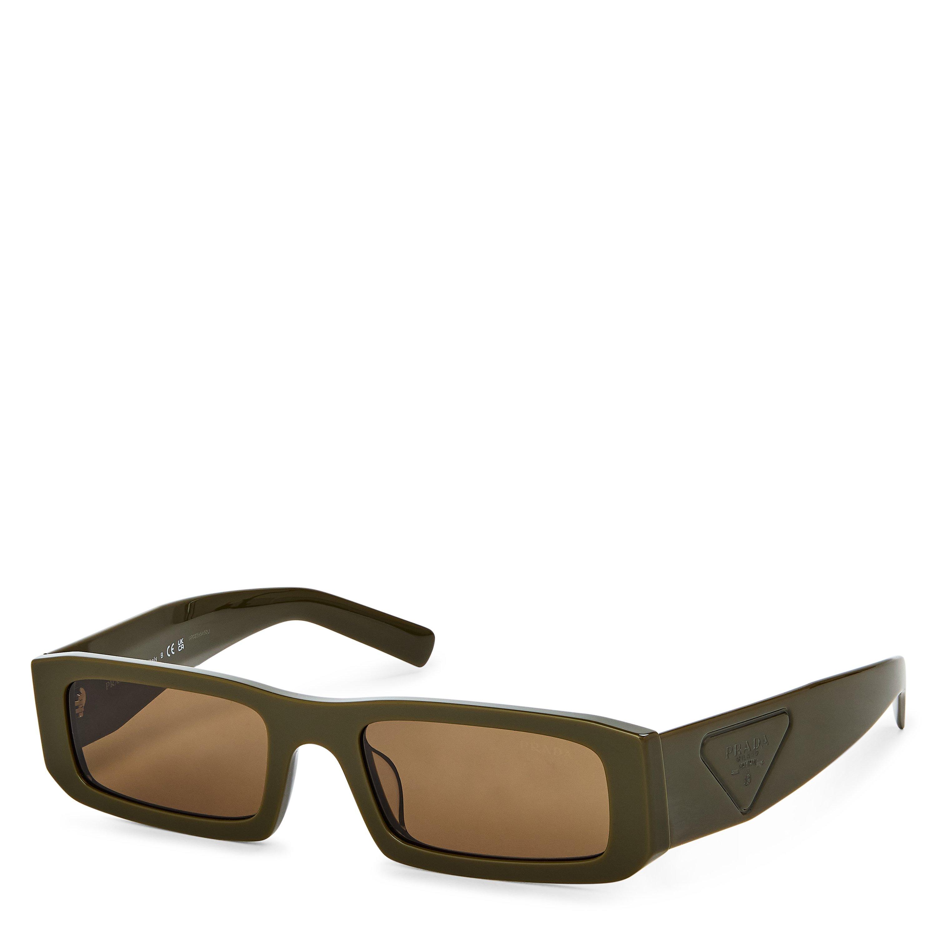 Prada Men's 0PR D09SD Rectangle Sunglasses - Laurel/Brown