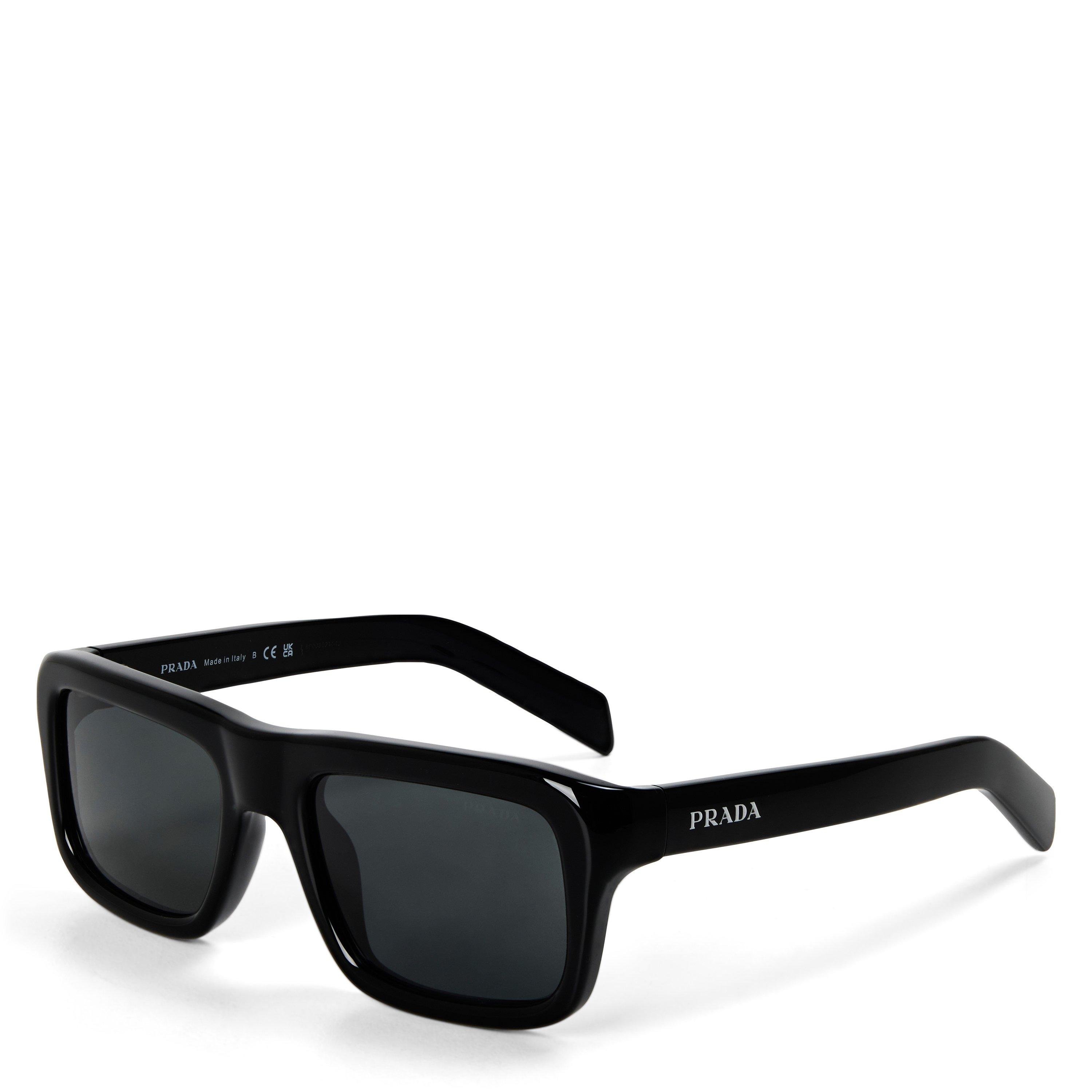 Prada Men's 0Pr D11s Aviator Sunglasses - Black/Dark Grey