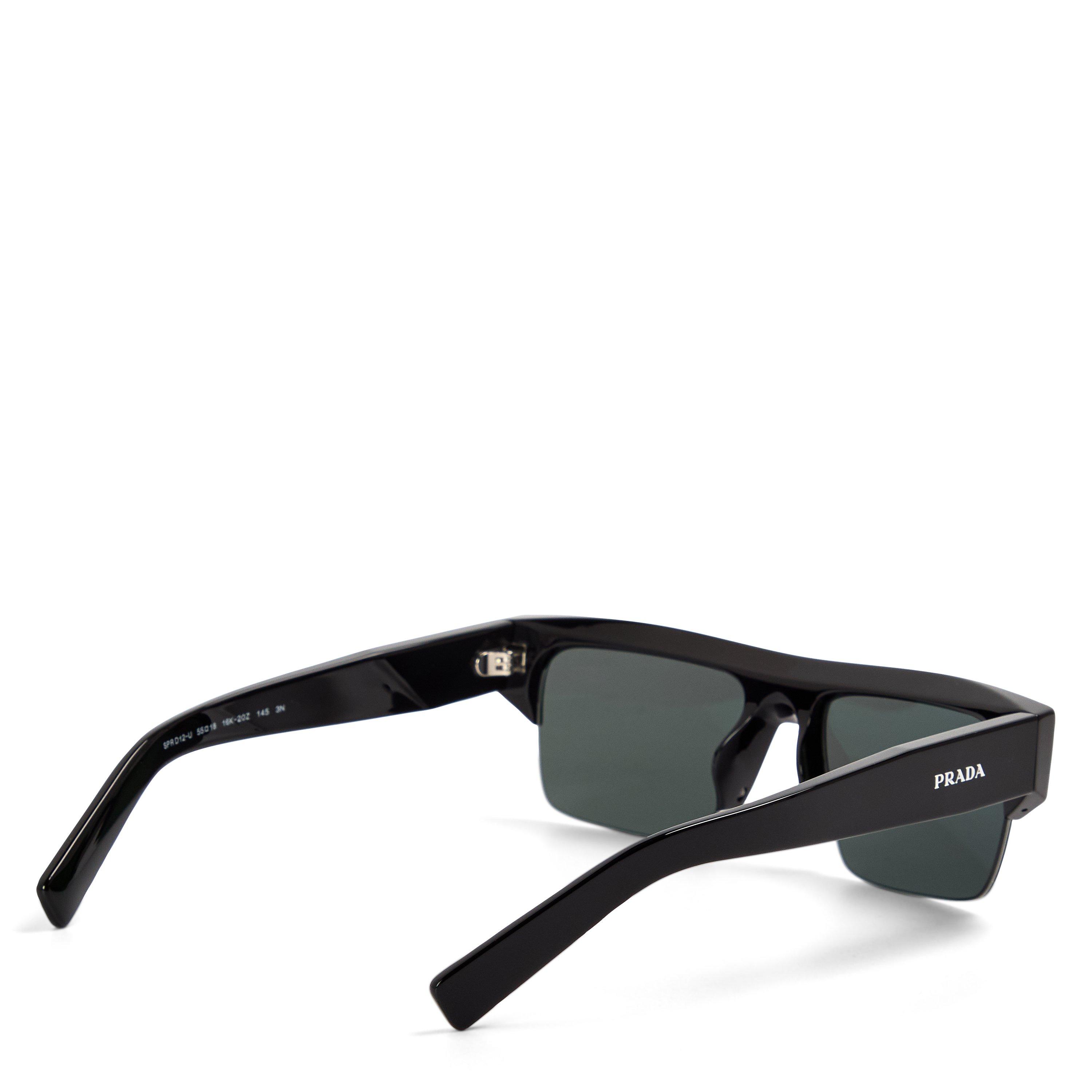 Black/Dark Grey - Prada - Men's 0PR D12SU Clubmaster Sunglasses - 2