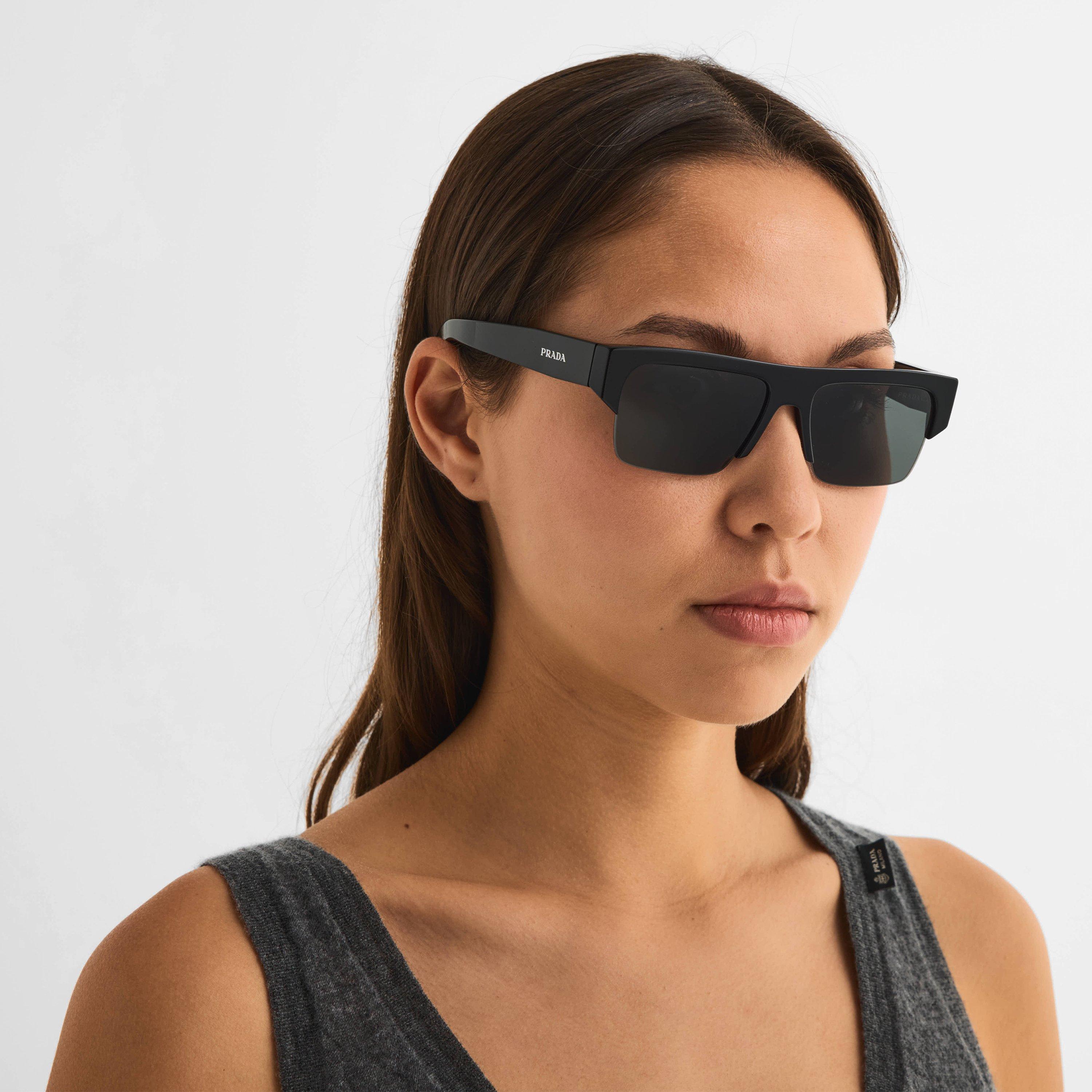 Black/Dark Grey - Prada - Men's 0PR D12SU Clubmaster Sunglasses - 3